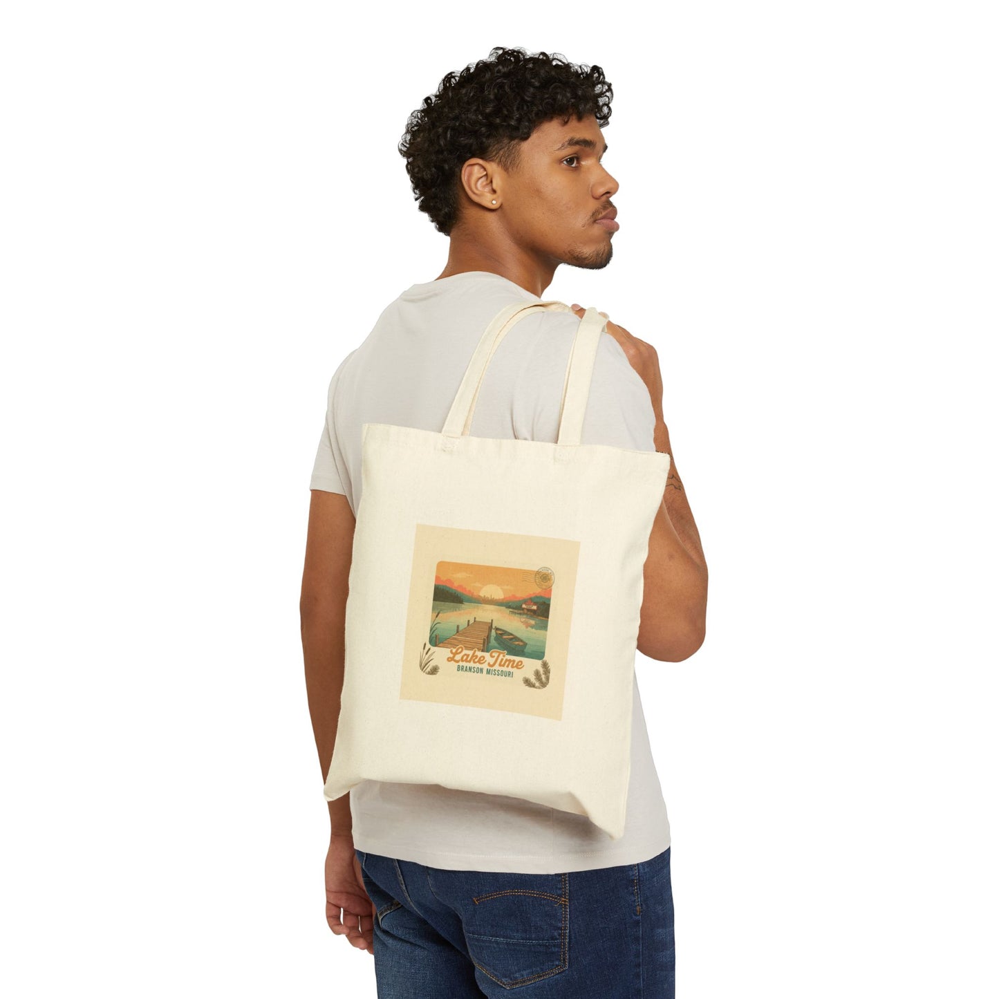 Lake Time Vintage Postcard Tote