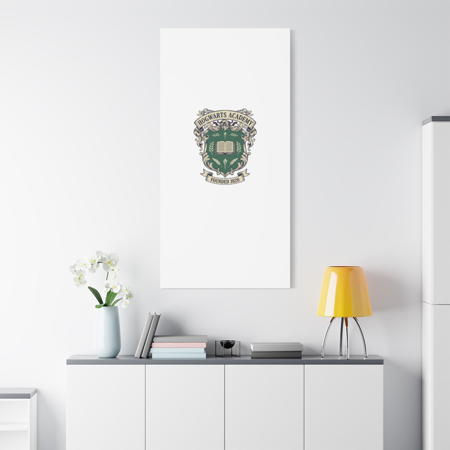 Hogwarts Ivy-Style Emblem Canvas | vintage club logo, old money crest