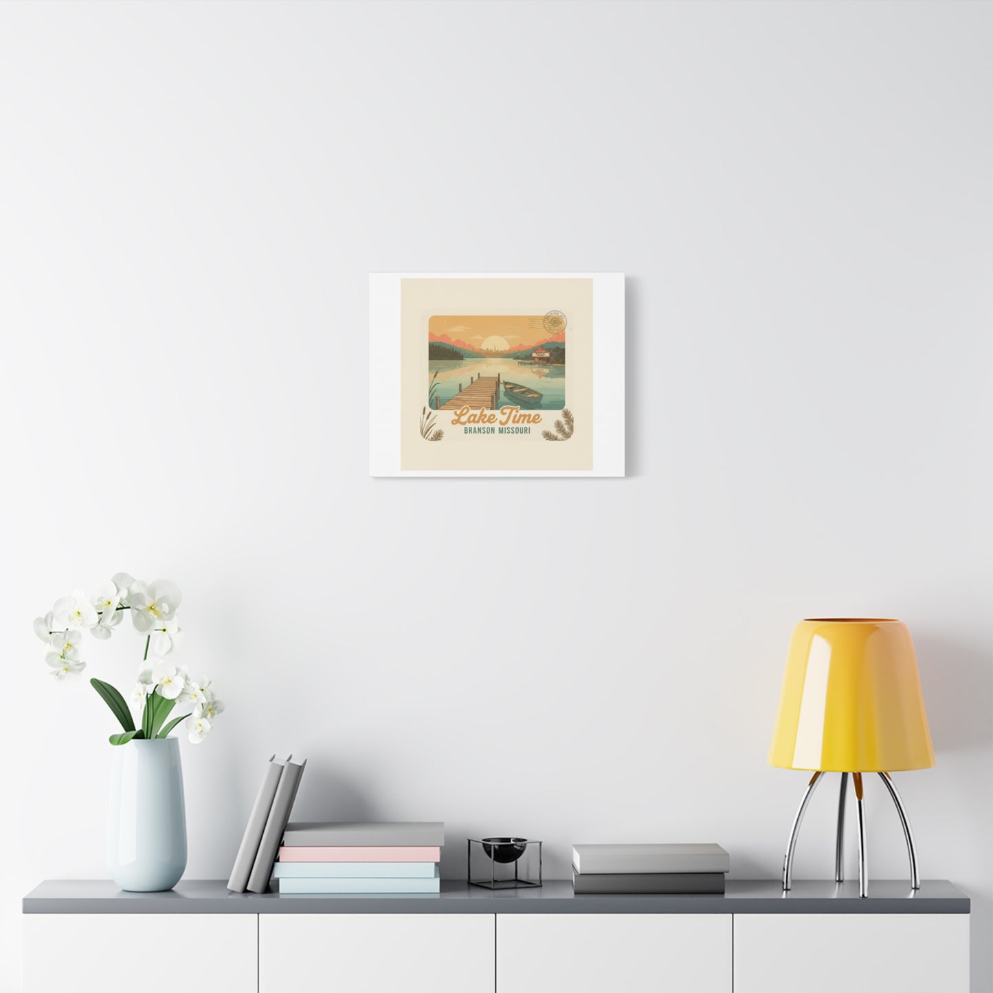 Vintage Postcard Canvas Lake Time Print