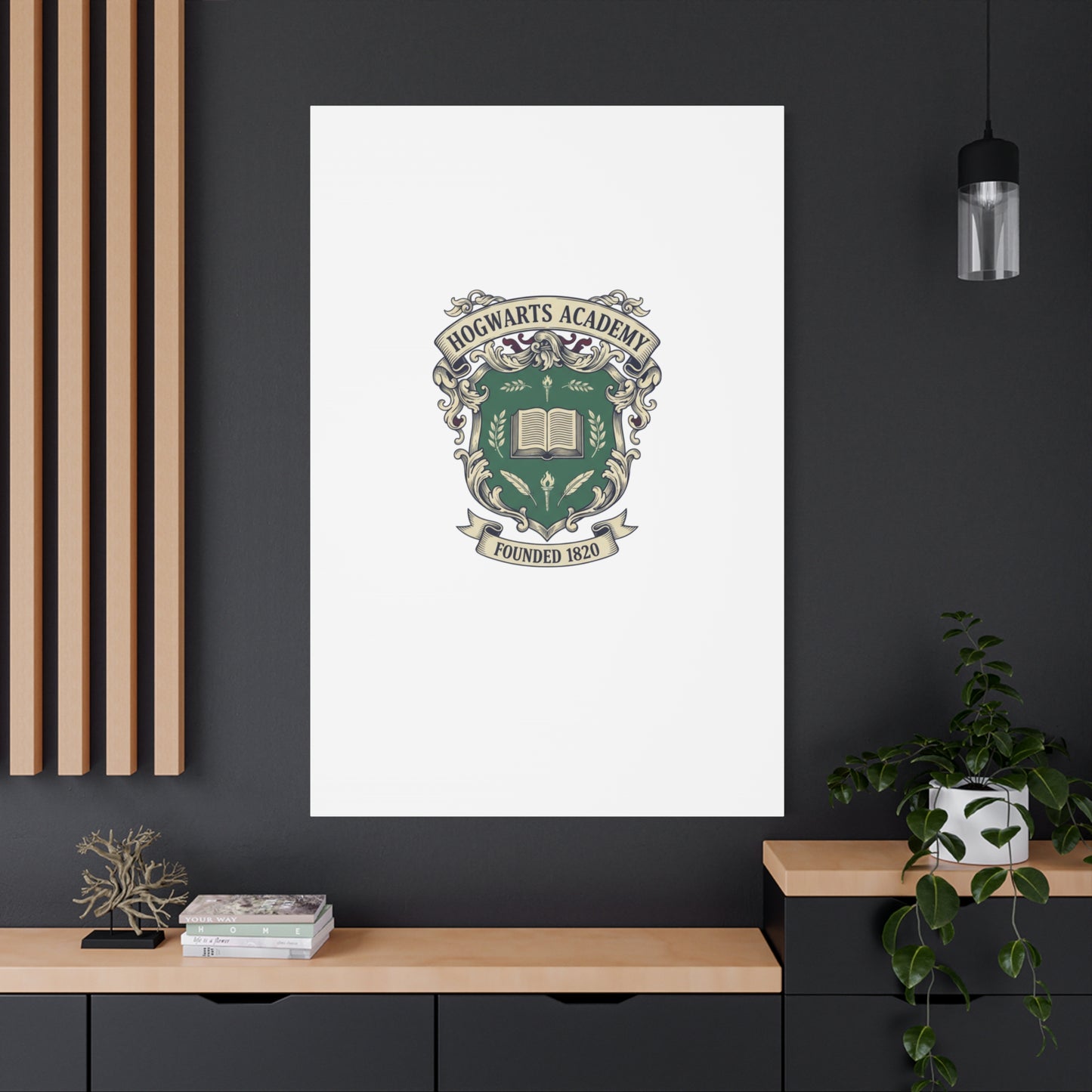 Hogwarts Ivy-Style Emblem Canvas | vintage club logo, old money crest