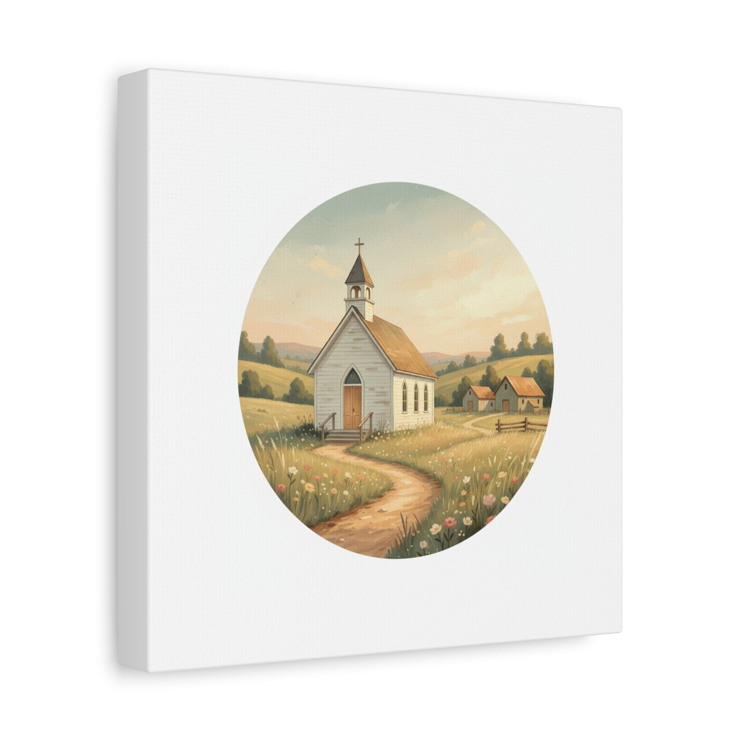 Country Church Matte Canvas, Stretched, 1.25"