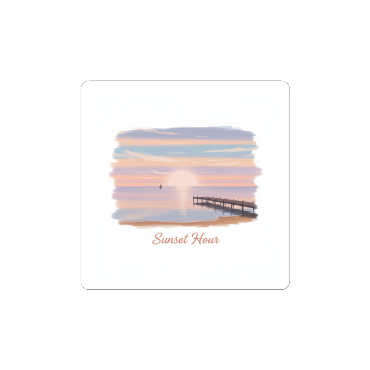 Sunset Hour Sticker | Quiet Luxury, Minimal Gold Accents