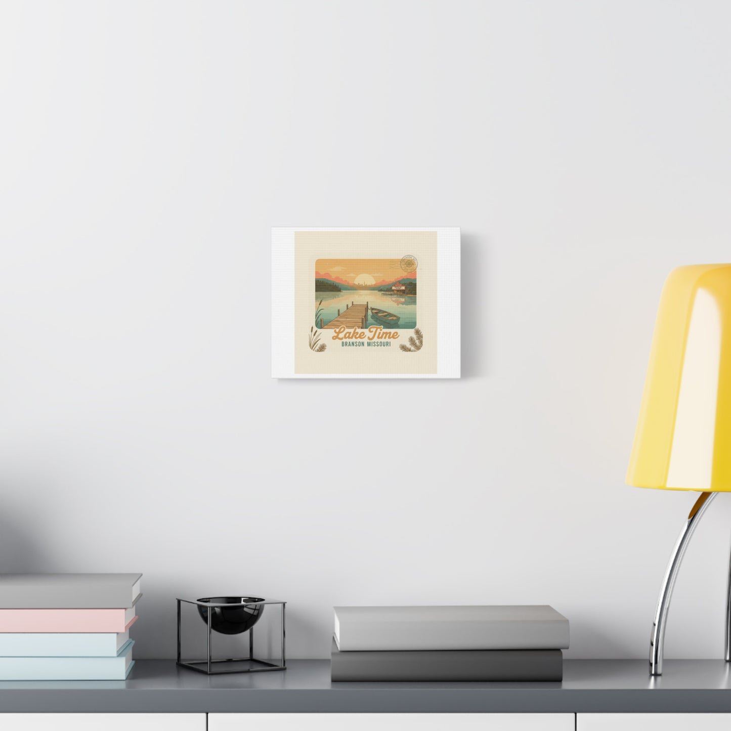 Vintage Postcard Canvas Lake Time Print