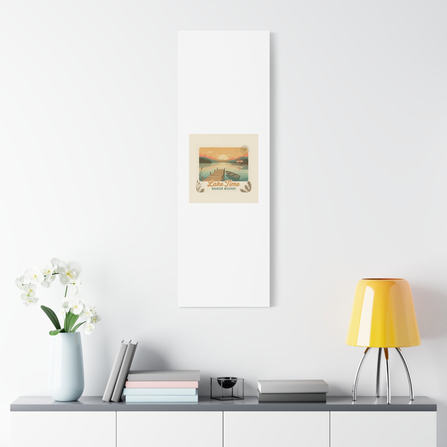 Vintage Postcard Canvas Lake Time Print