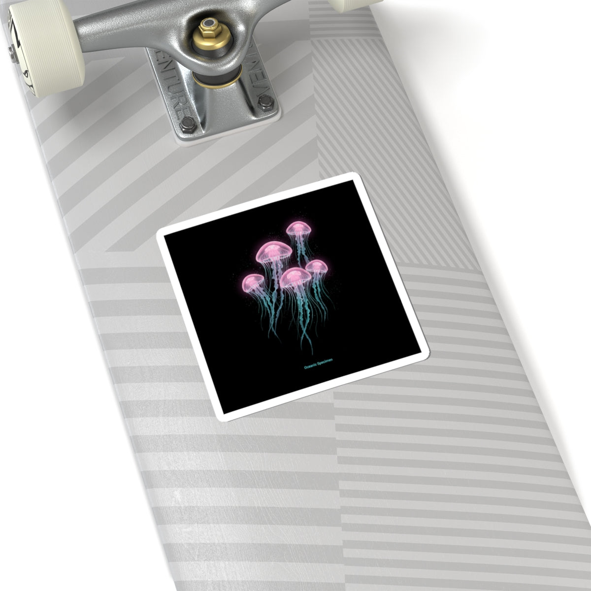 Bioluminescent Jellyfish Kiss-Cut Stickers | Neon Deep Sea Aesthetic