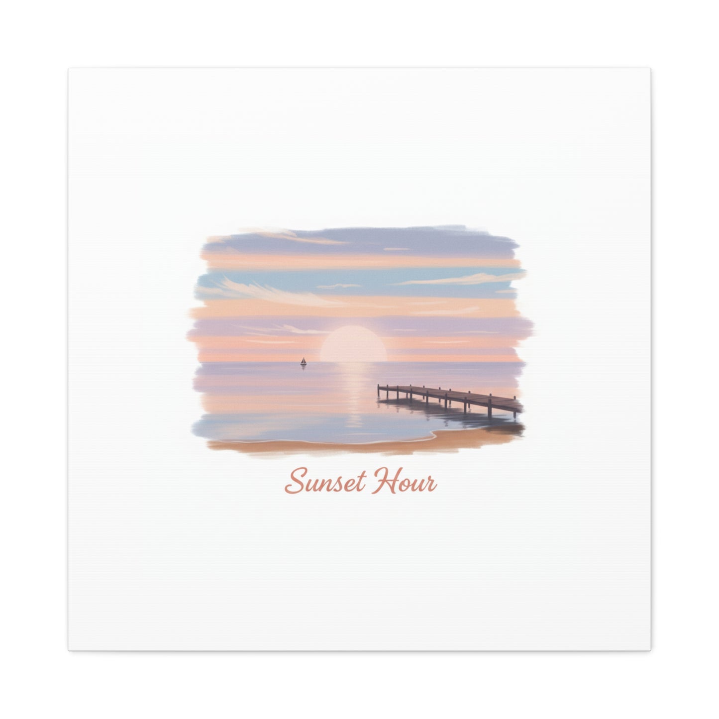 Sunset Hour Canvas, Matte Stretched 1.25" | Minimal Luxe Gold Accent