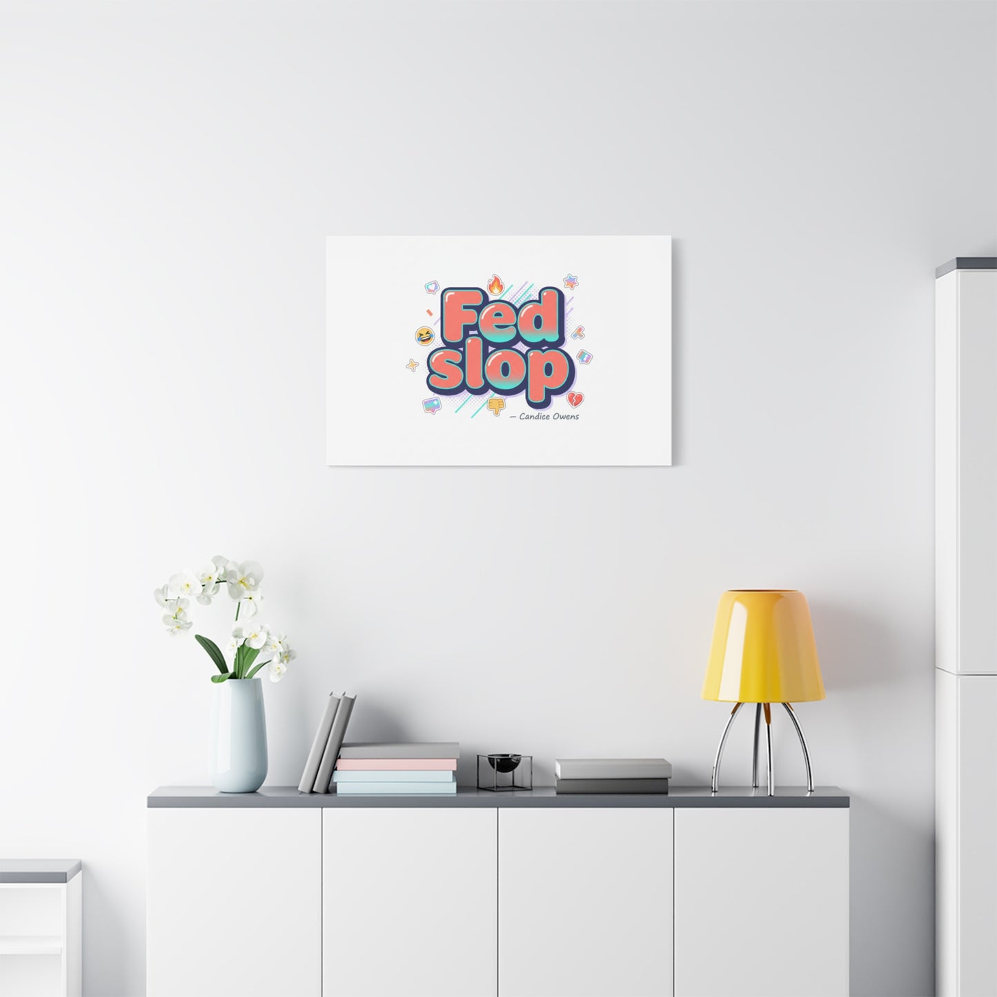 Fed Slop Canvas, Stretched Matte Print | Gen-Z Slang, Meme Text