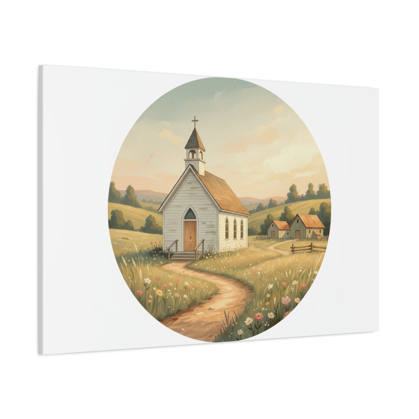 Country Church Matte Canvas, Stretched, 1.25"