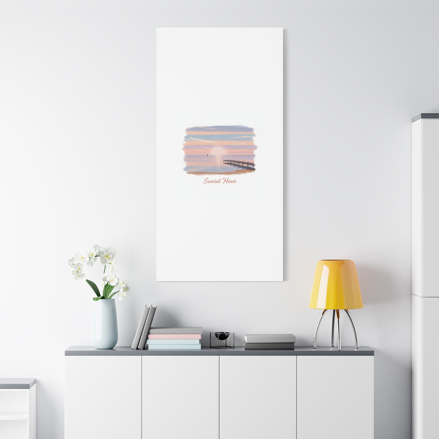 Sunset Hour Canvas, Matte Stretched 1.25" | Minimal Luxe Gold Accent