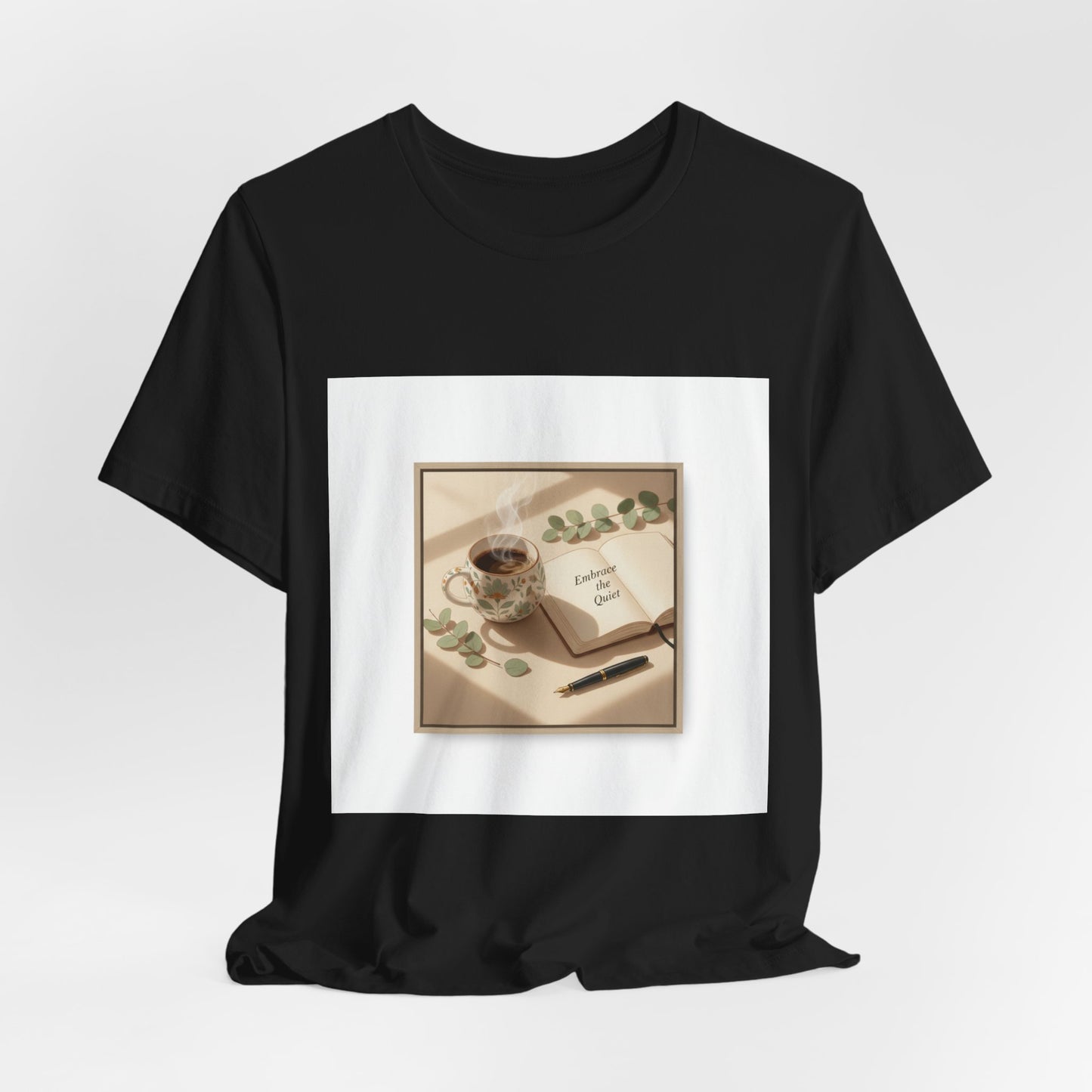 quiet mornings journaling tee | sunrise decor, minimalist coffee art