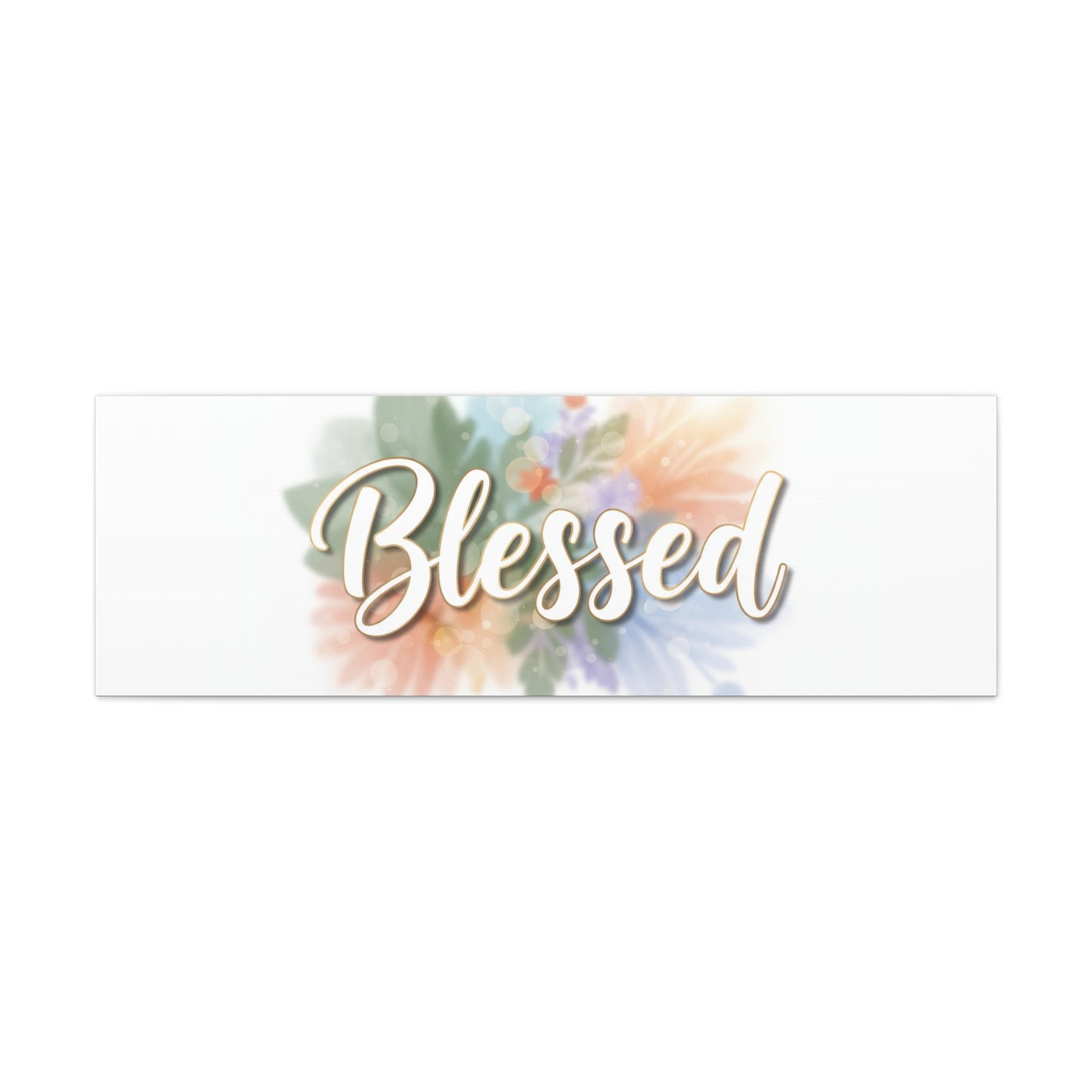 Blessed Floral Script Canvas