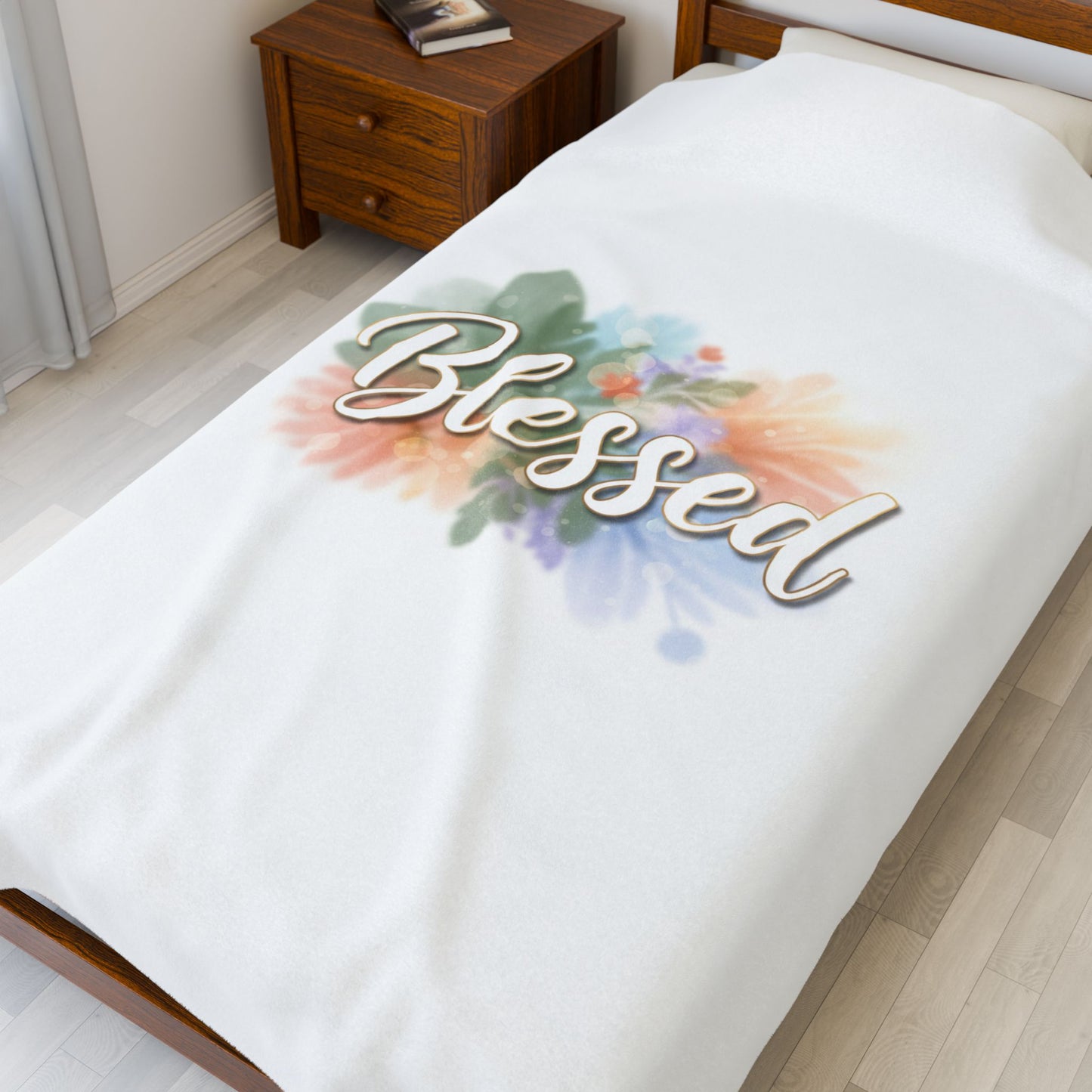 Blessed floral script Blanket