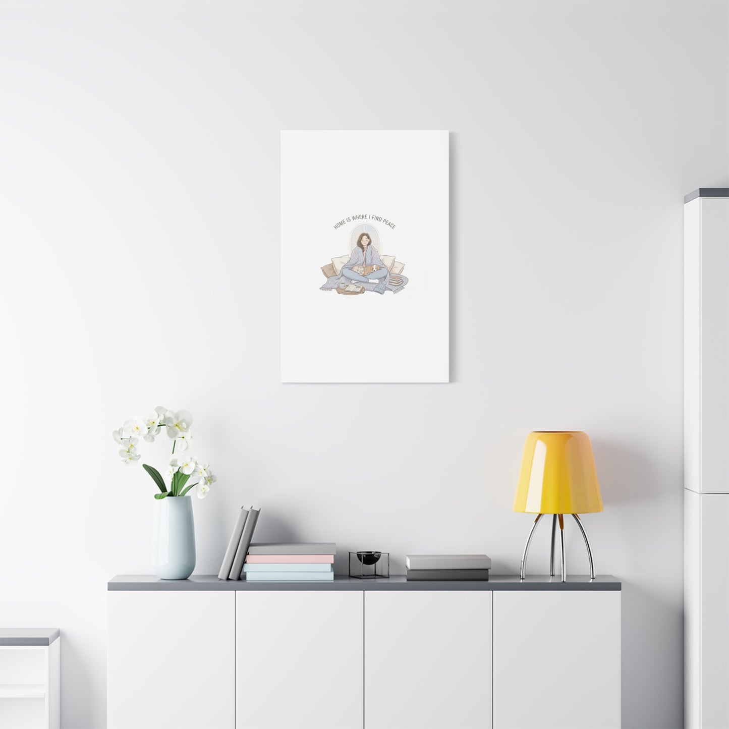 Home Is Where I Find Peace Canvas | Cozy Homebody Wall Art, Introvert Winter