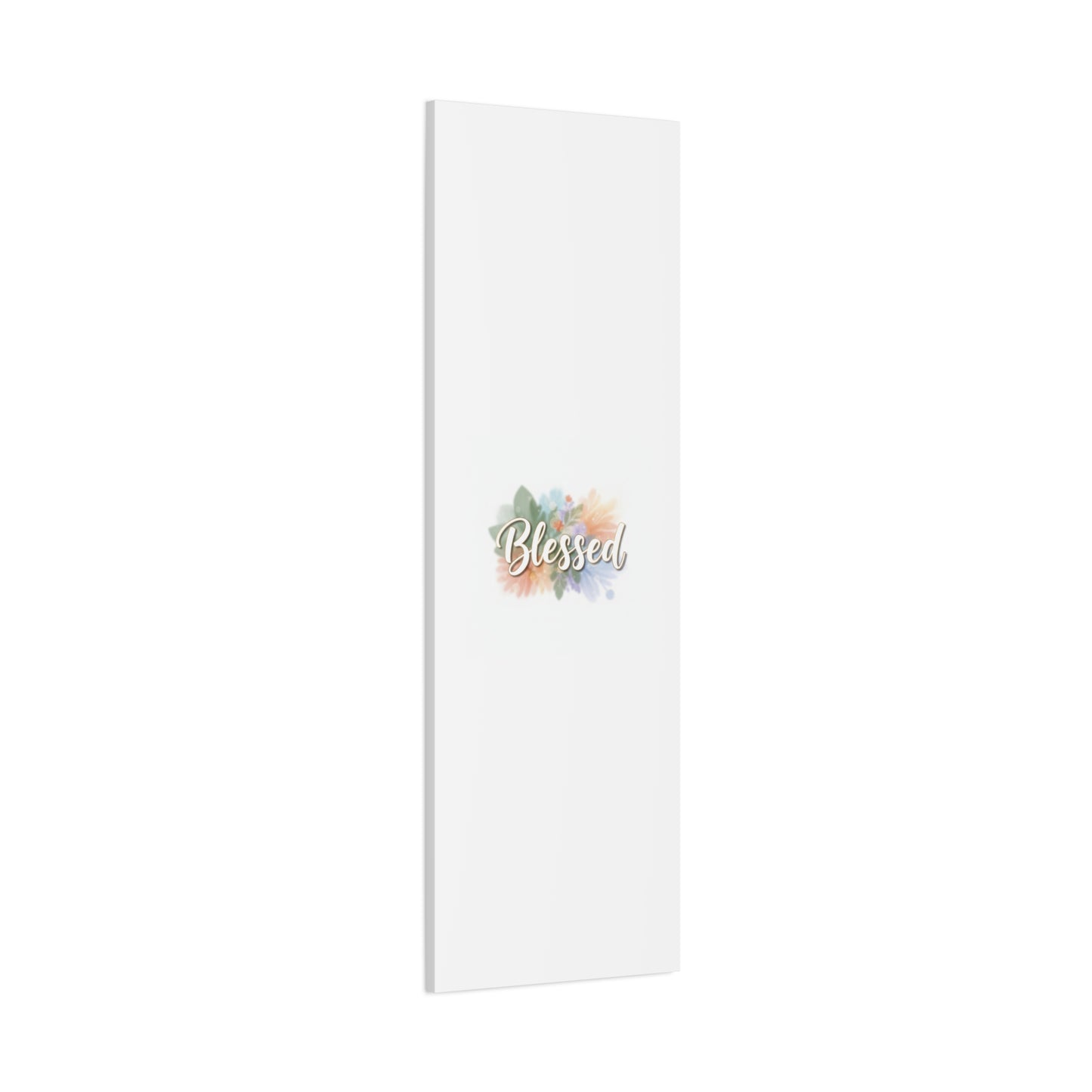 Blessed Floral Script Canvas