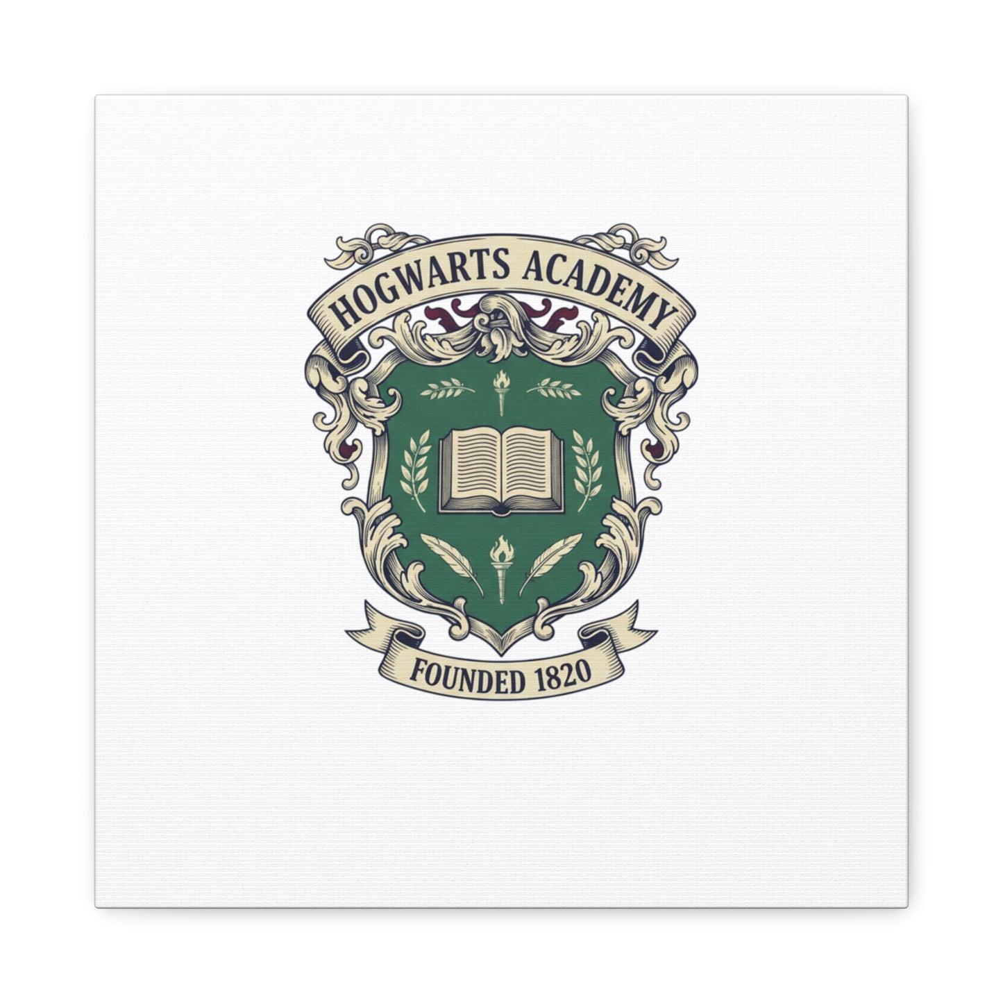 Hogwarts Ivy-Style Emblem Canvas | vintage club logo, old money crest