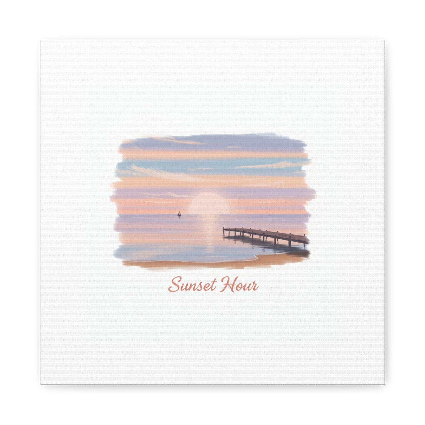 Sunset Hour Canvas, Matte Stretched 1.25" | Minimal Luxe Gold Accent