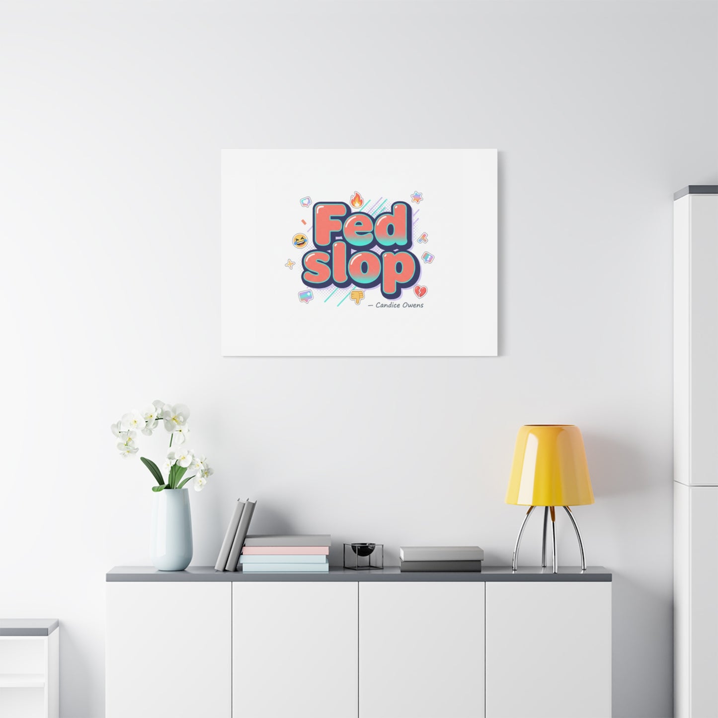 Fed Slop Canvas, Stretched Matte Print | Gen-Z Slang, Meme Text