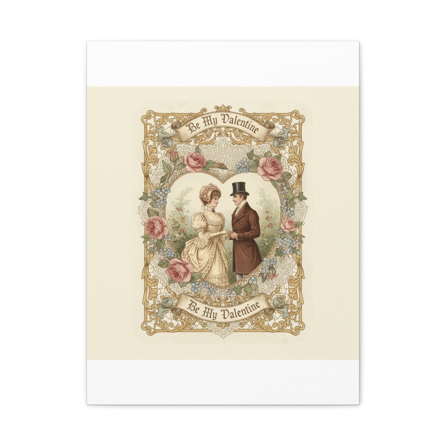 Victorian Valentine Print Canvas | Retro Americana, Vintage Romance