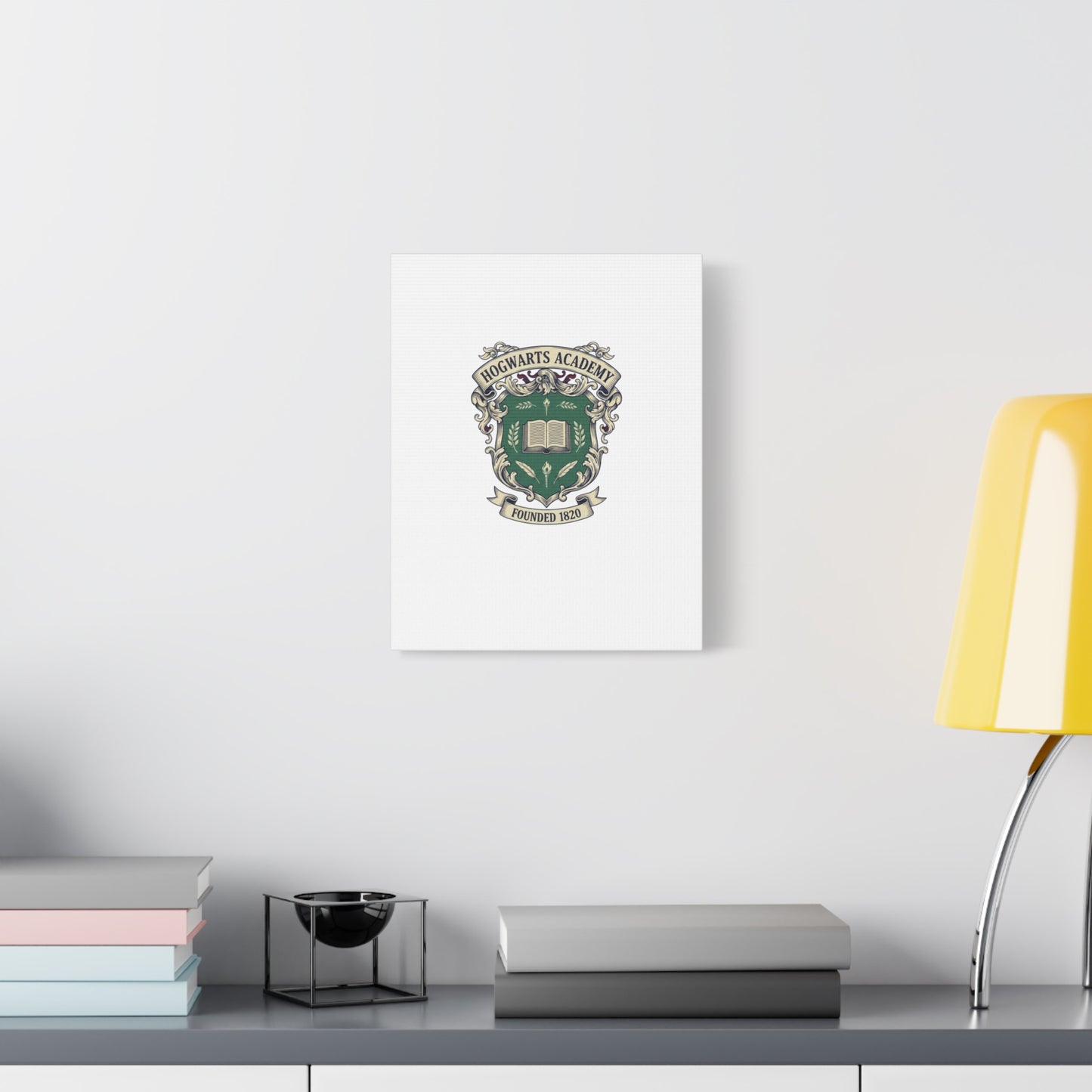 Hogwarts Ivy-Style Emblem Canvas | vintage club logo, old money crest