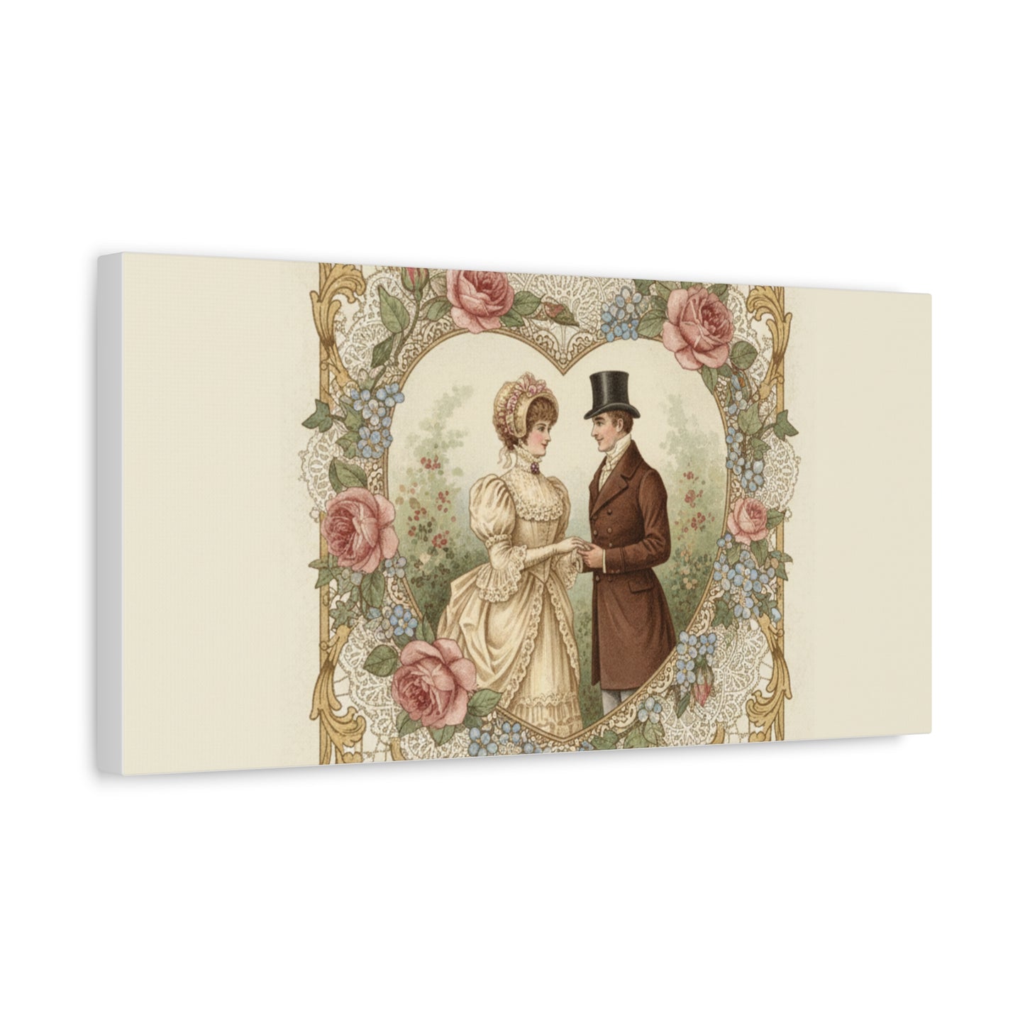 Victorian Valentine Print Canvas | Retro Americana, Vintage Romance