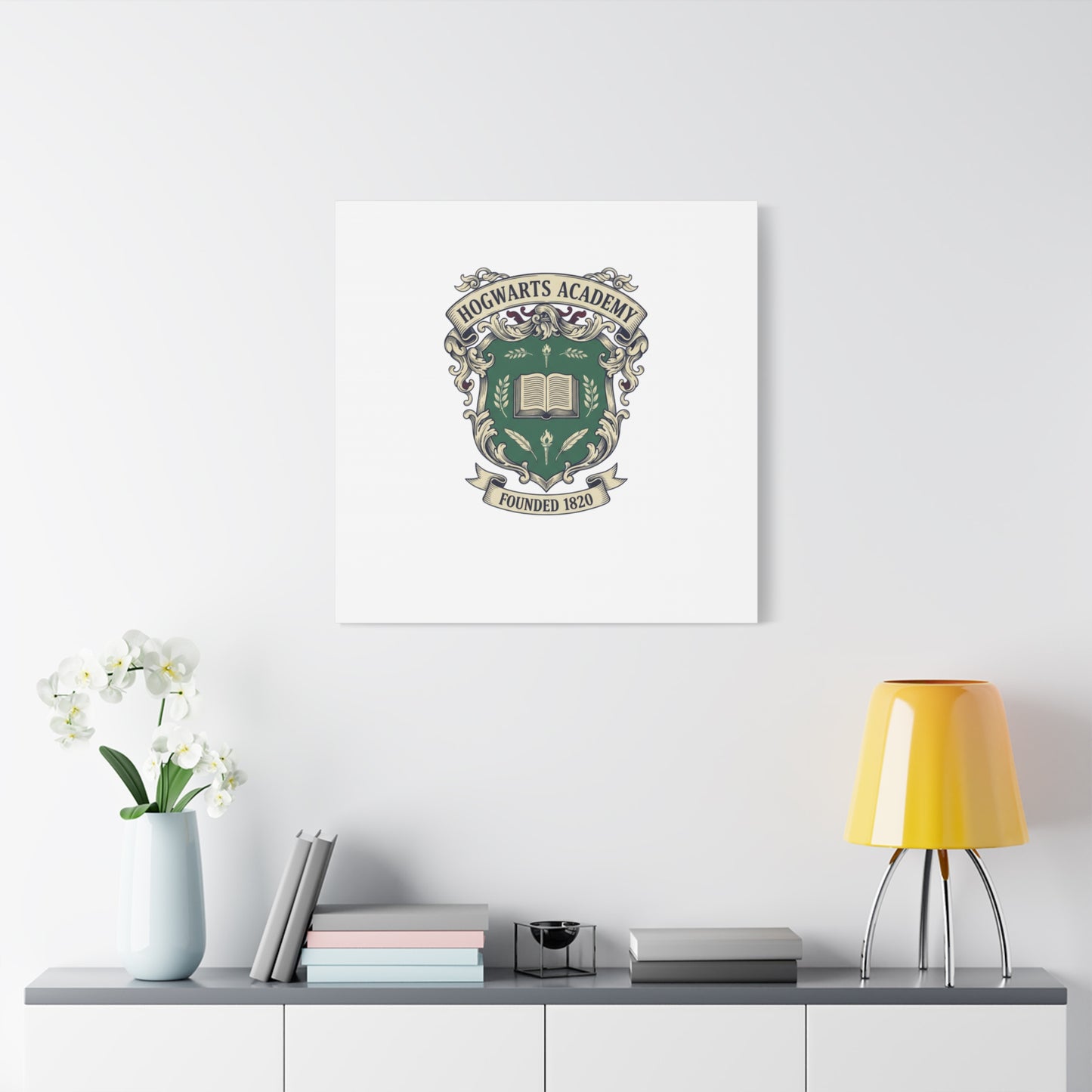 Hogwarts Ivy-Style Emblem Canvas | vintage club logo, old money crest