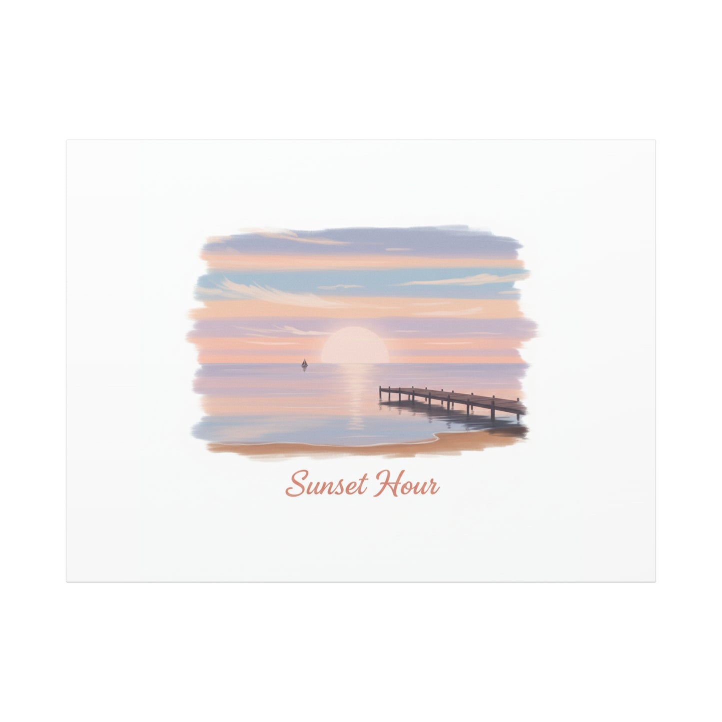 Sunset Hour Canvas, Matte Stretched 1.25" | Minimal Luxe Gold Accent