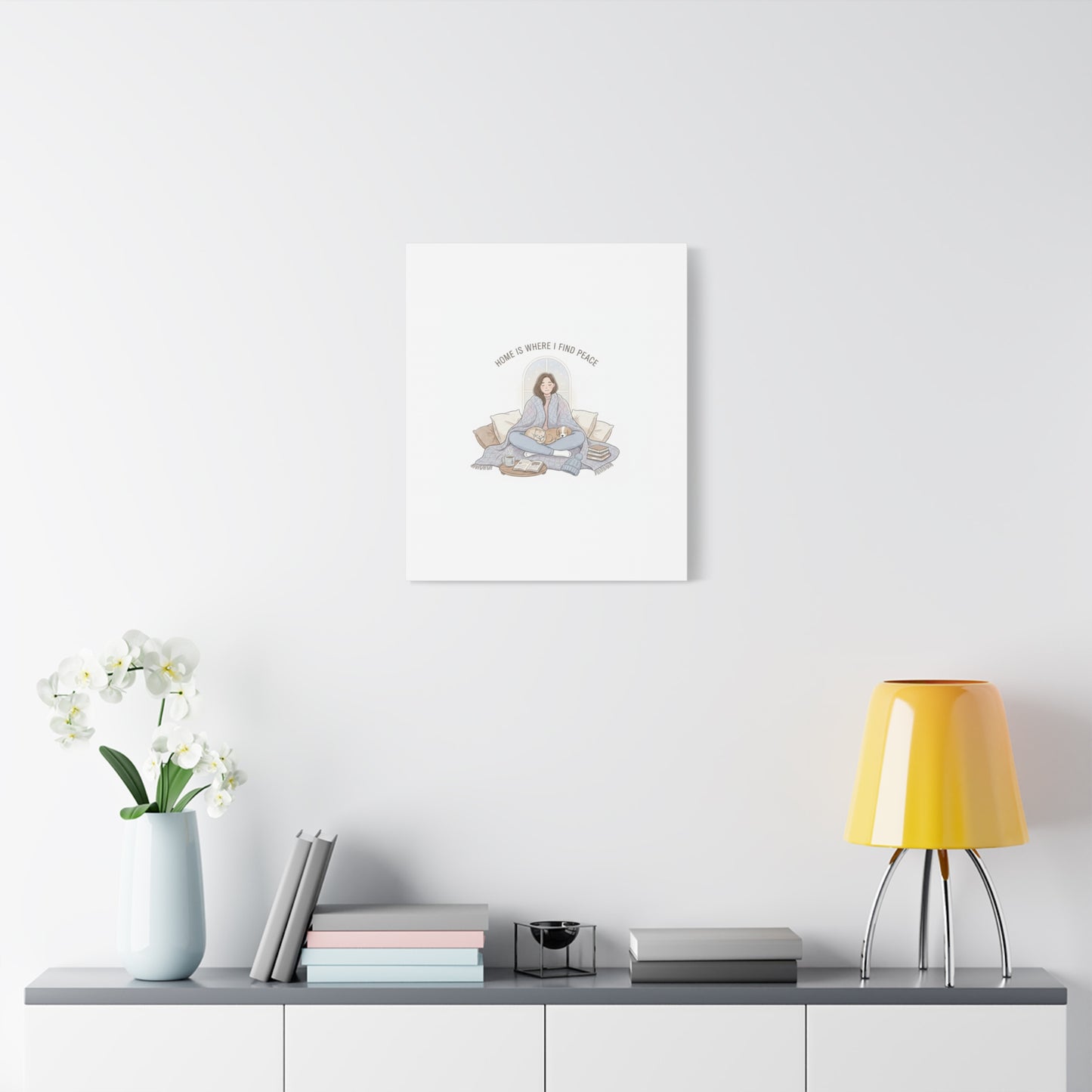 Home Is Where I Find Peace Canvas | Cozy Homebody Wall Art, Introvert Winter