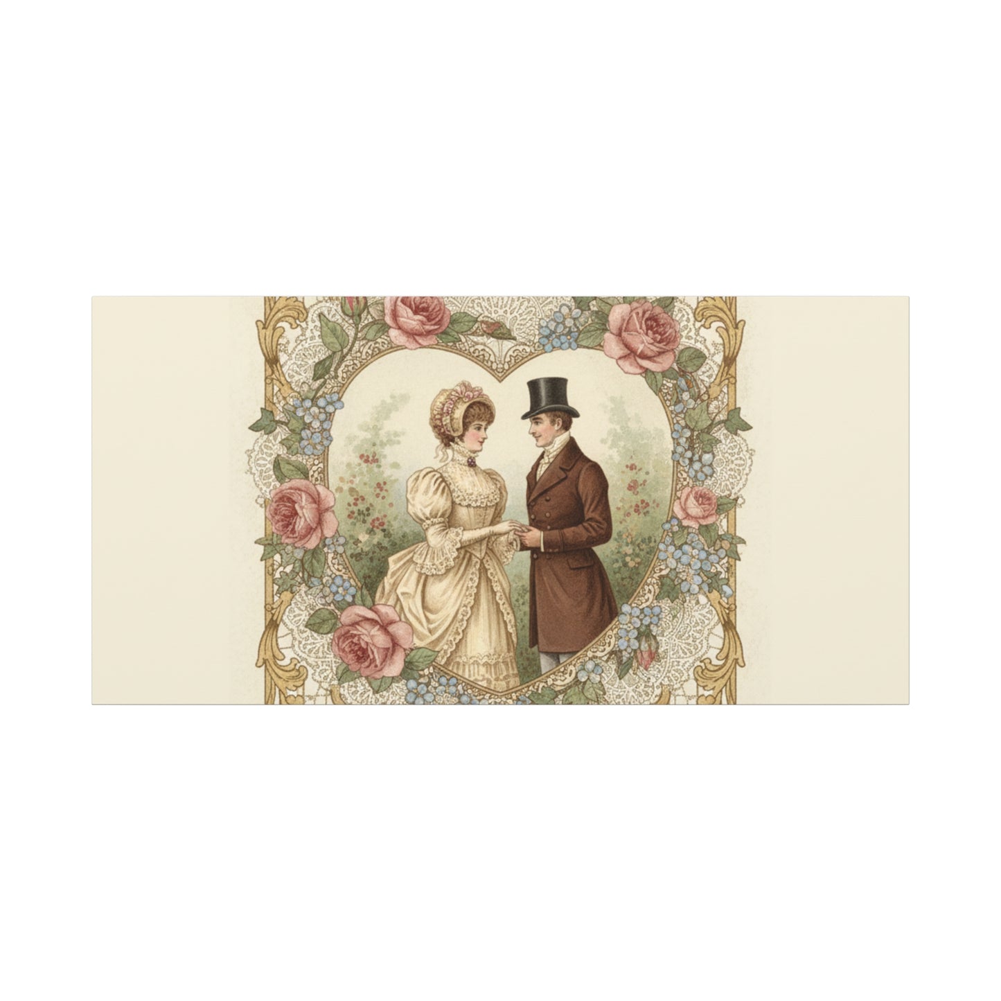 Victorian Valentine Print Canvas | Retro Americana, Vintage Romance