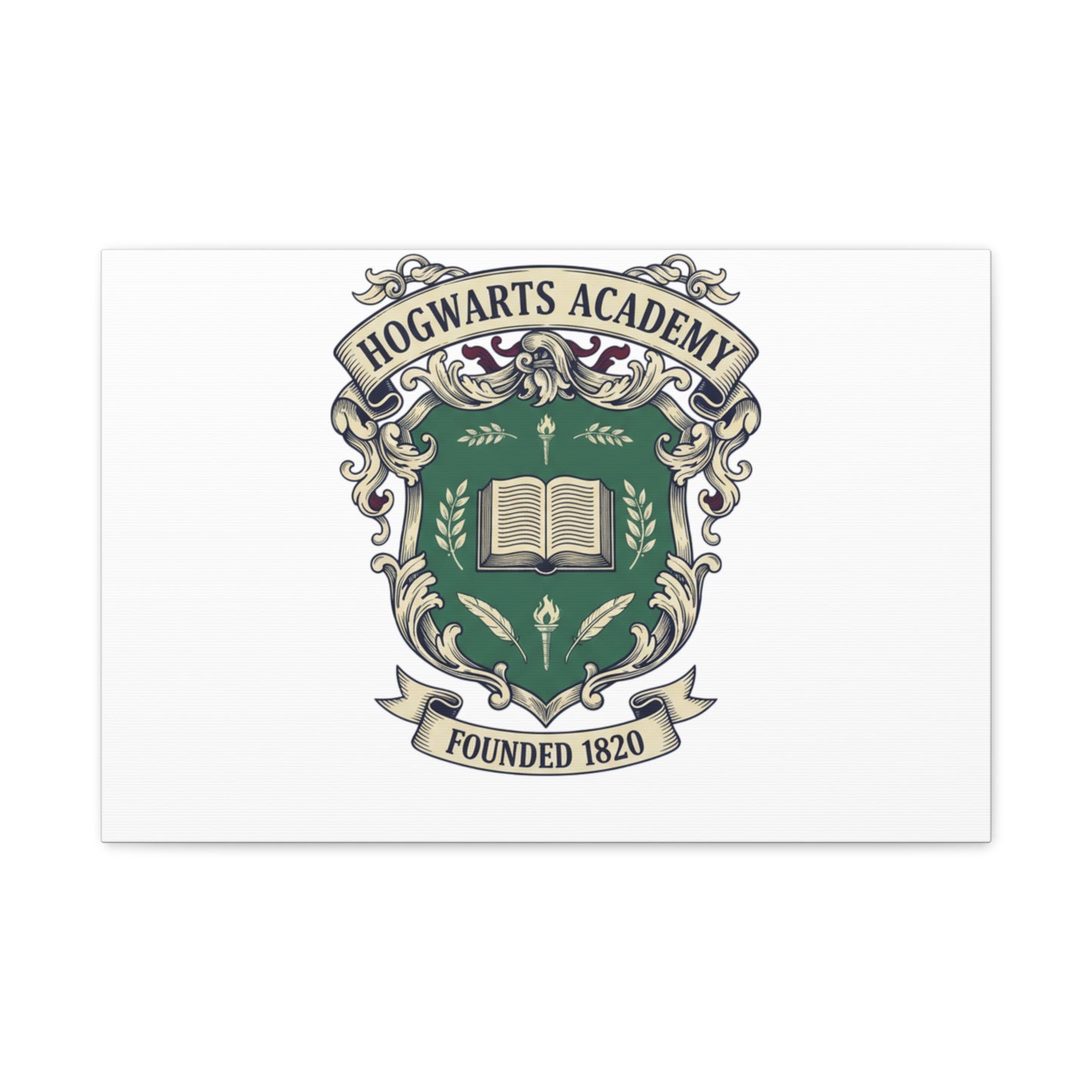 Hogwarts Ivy-Style Emblem Canvas | vintage club logo, old money crest