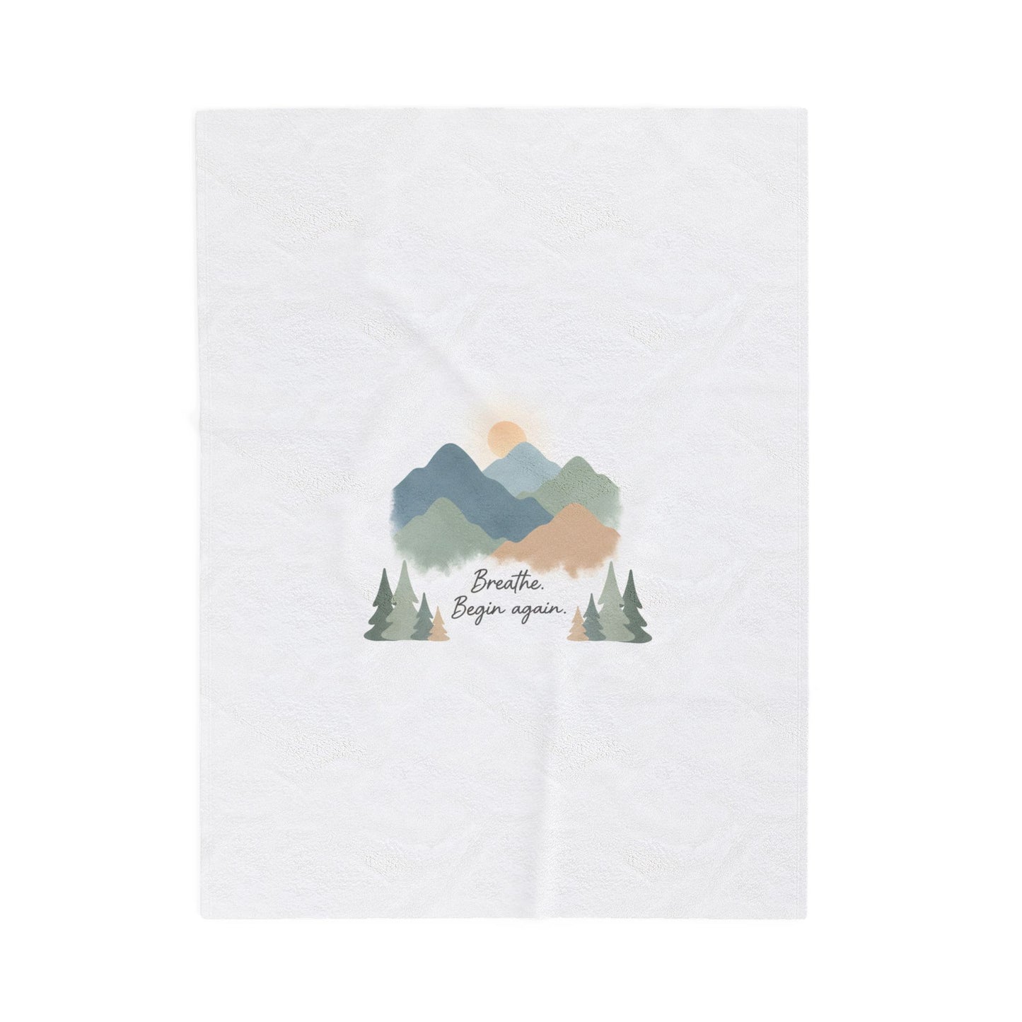 Mountain Throw Blanket -breathe and began again-