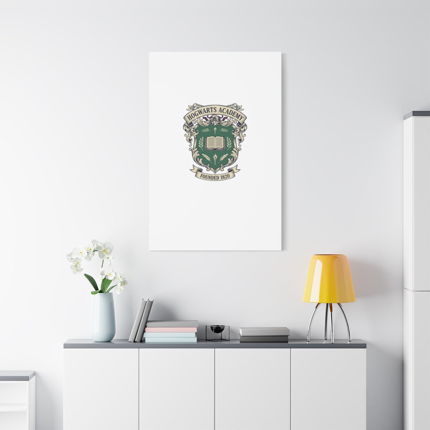 Hogwarts Ivy-Style Emblem Canvas | vintage club logo, old money crest