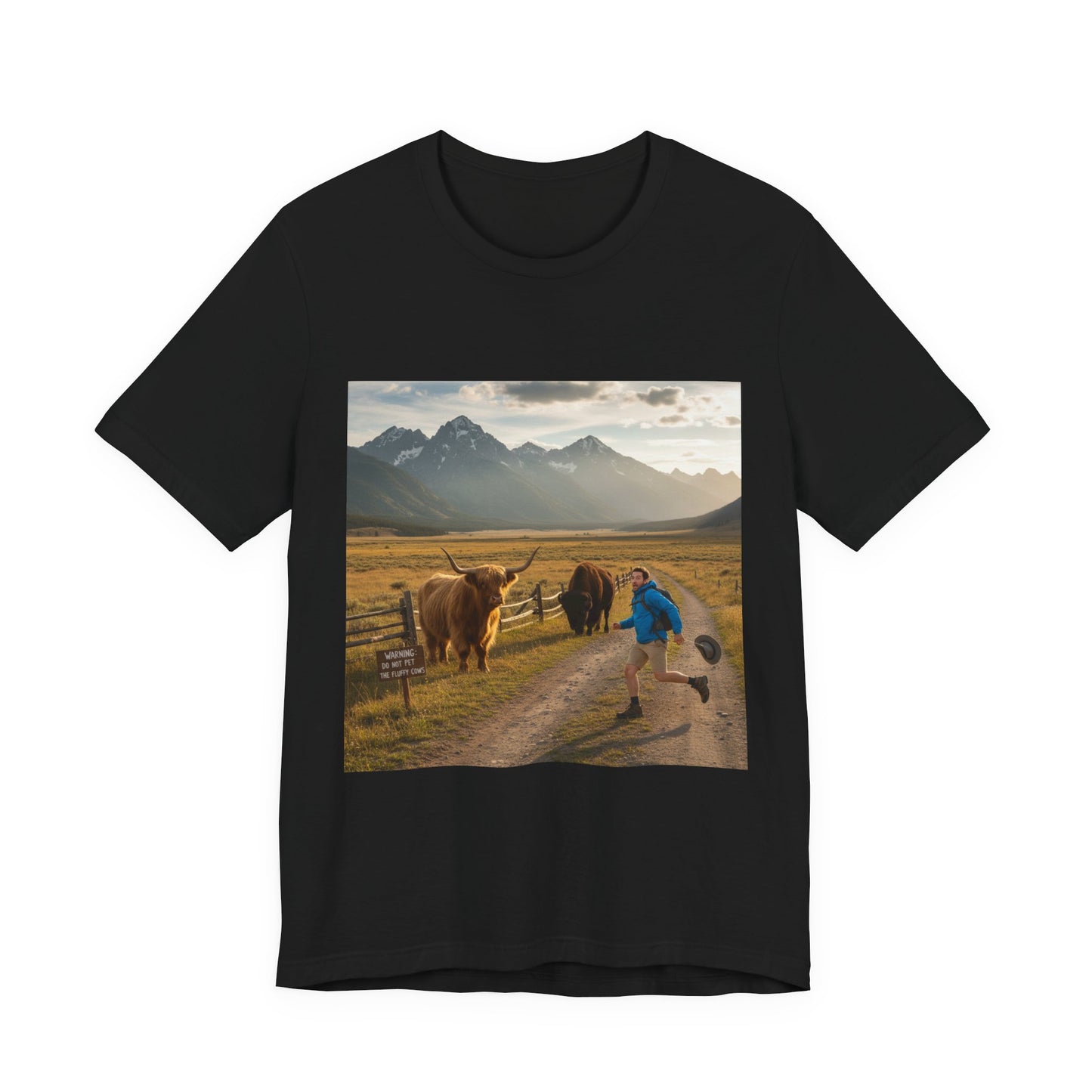 Chased by a Buffalo tee | cute sarcasm shirt, friendly sarcasm design