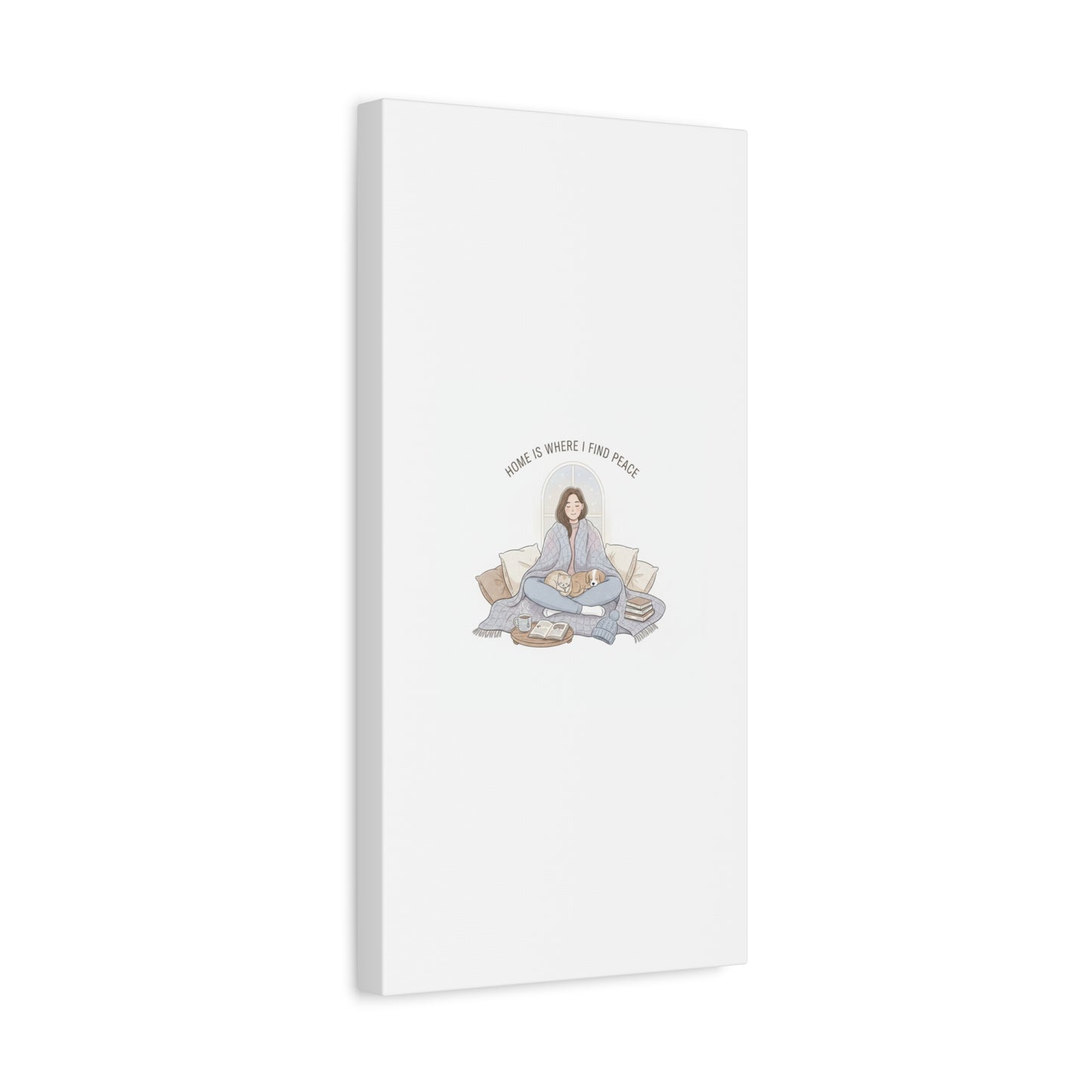 Home Is Where I Find Peace Canvas | Cozy Homebody Wall Art, Introvert Winter