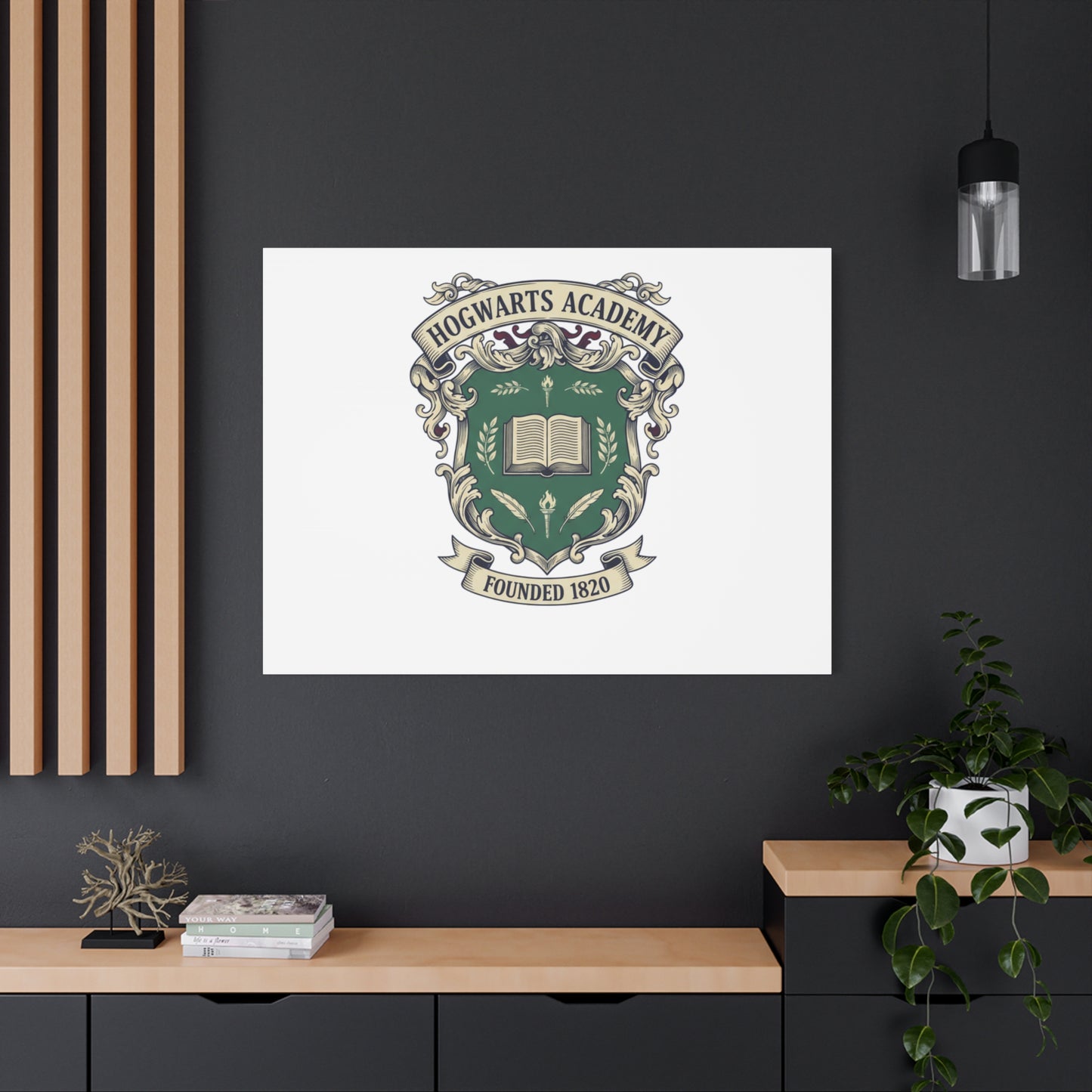 Hogwarts Ivy-Style Emblem Canvas | vintage club logo, old money crest