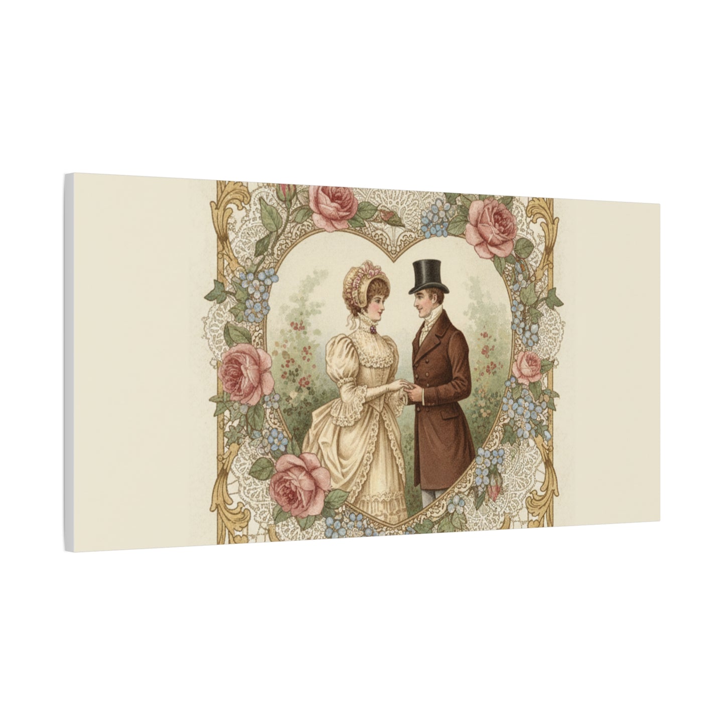 Victorian Valentine Print Canvas | Retro Americana, Vintage Romance