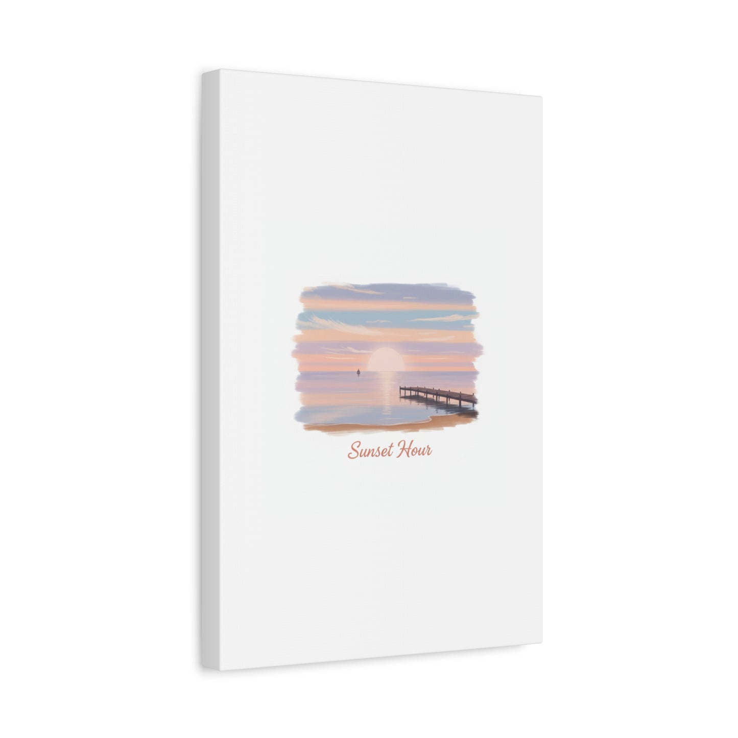 Sunset Hour Canvas, Matte Stretched 1.25" | Minimal Luxe Gold Accent