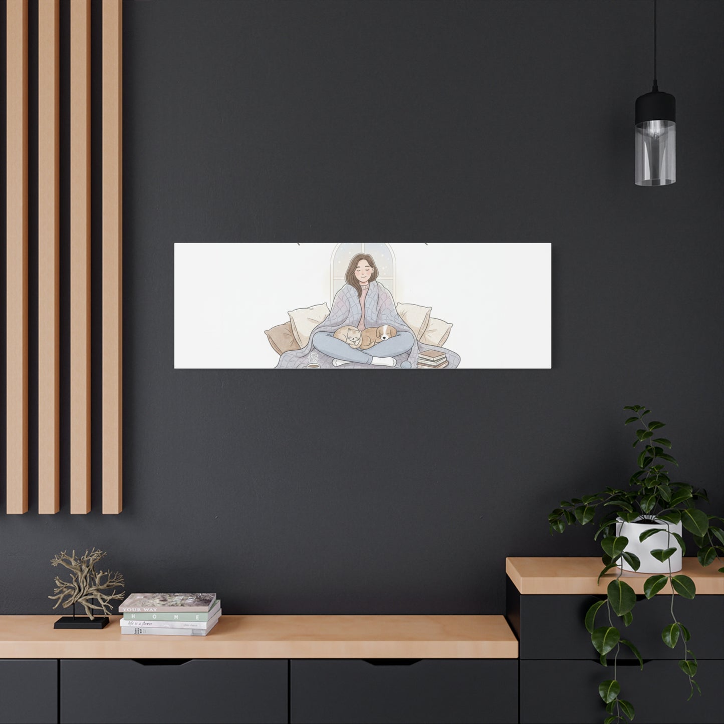 Home Is Where I Find Peace Canvas | Cozy Homebody Wall Art, Introvert Winter