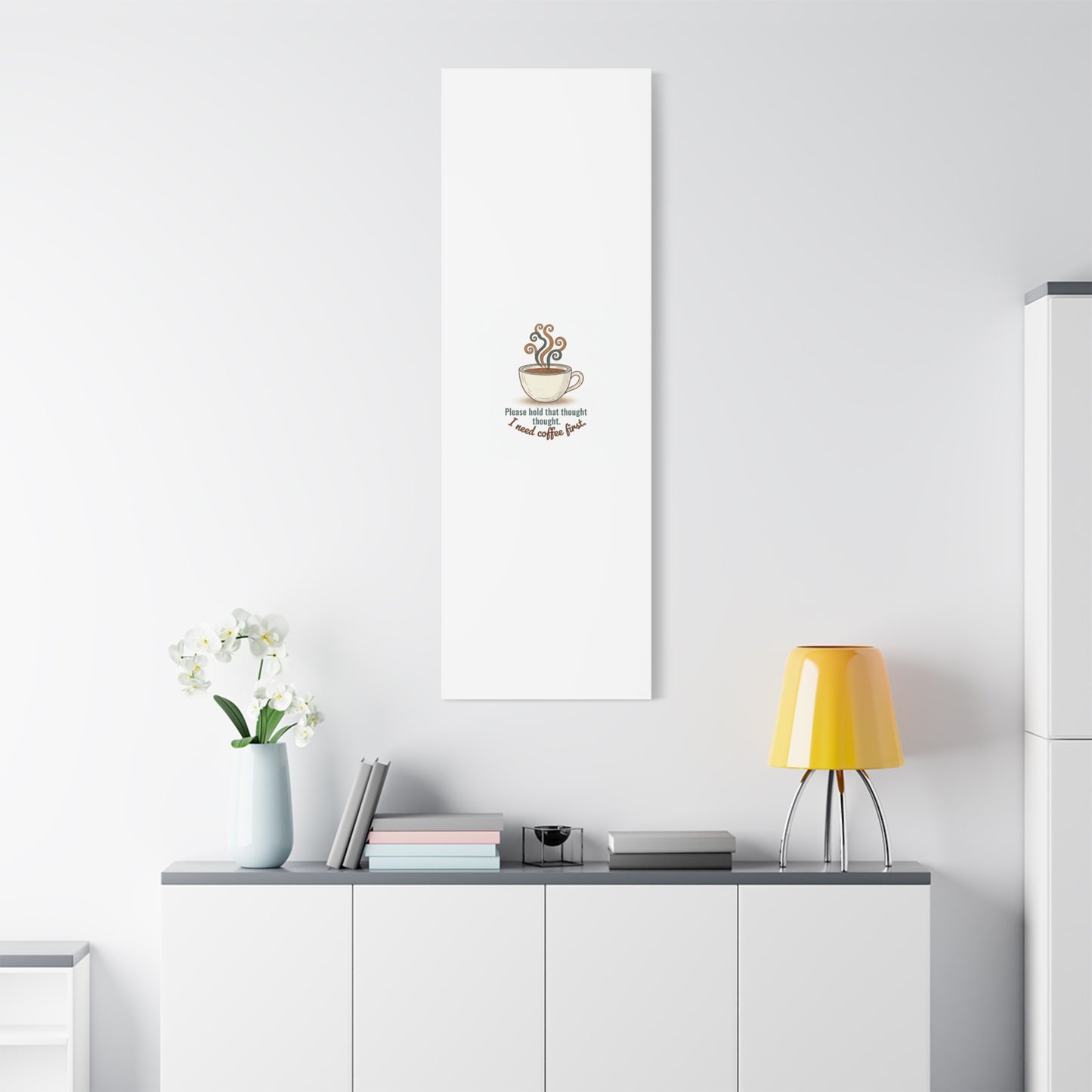 I Need Coffee First Canvas | Coffee Lover Wall Art, Cozy Drink Decor