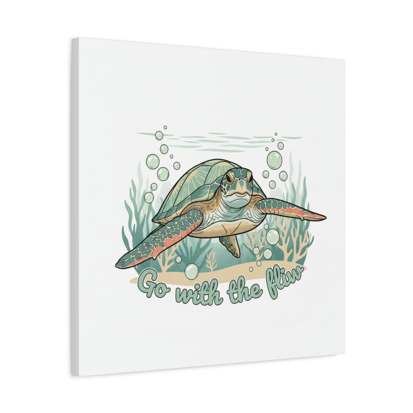 Go with the Flow Turtle Canvas