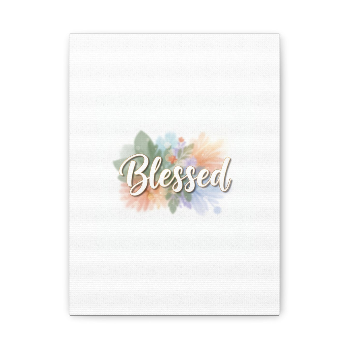 Blessed Floral Script Canvas