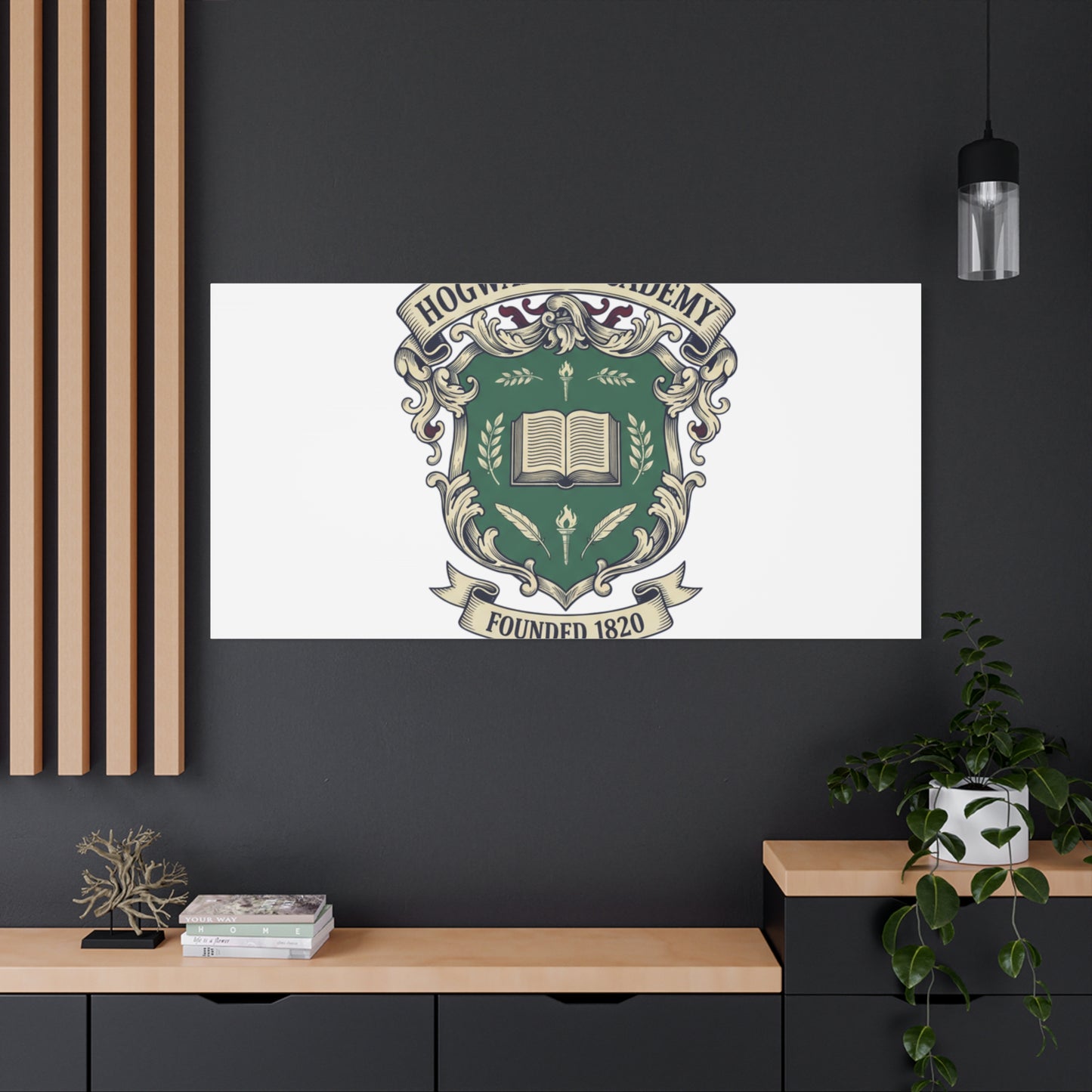 Hogwarts Ivy-Style Emblem Canvas | vintage club logo, old money crest