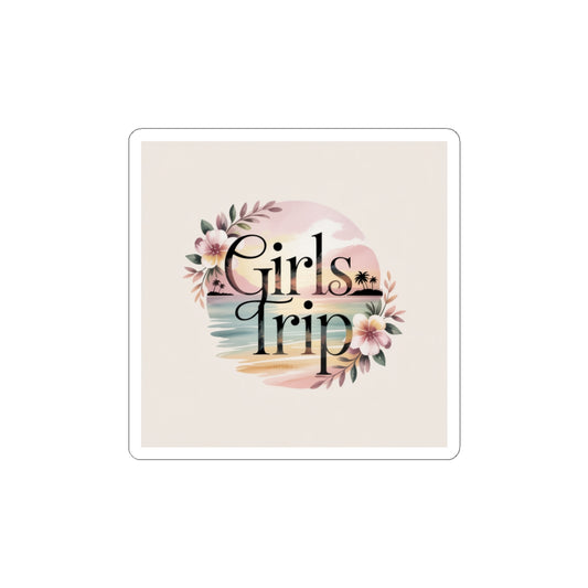 Girls Trip Sticker | pastel vintage floral, low-energy affirmation vibe
