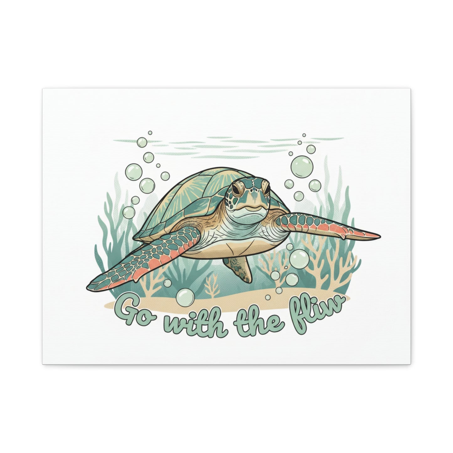 Go with the Flow Turtle Canvas
