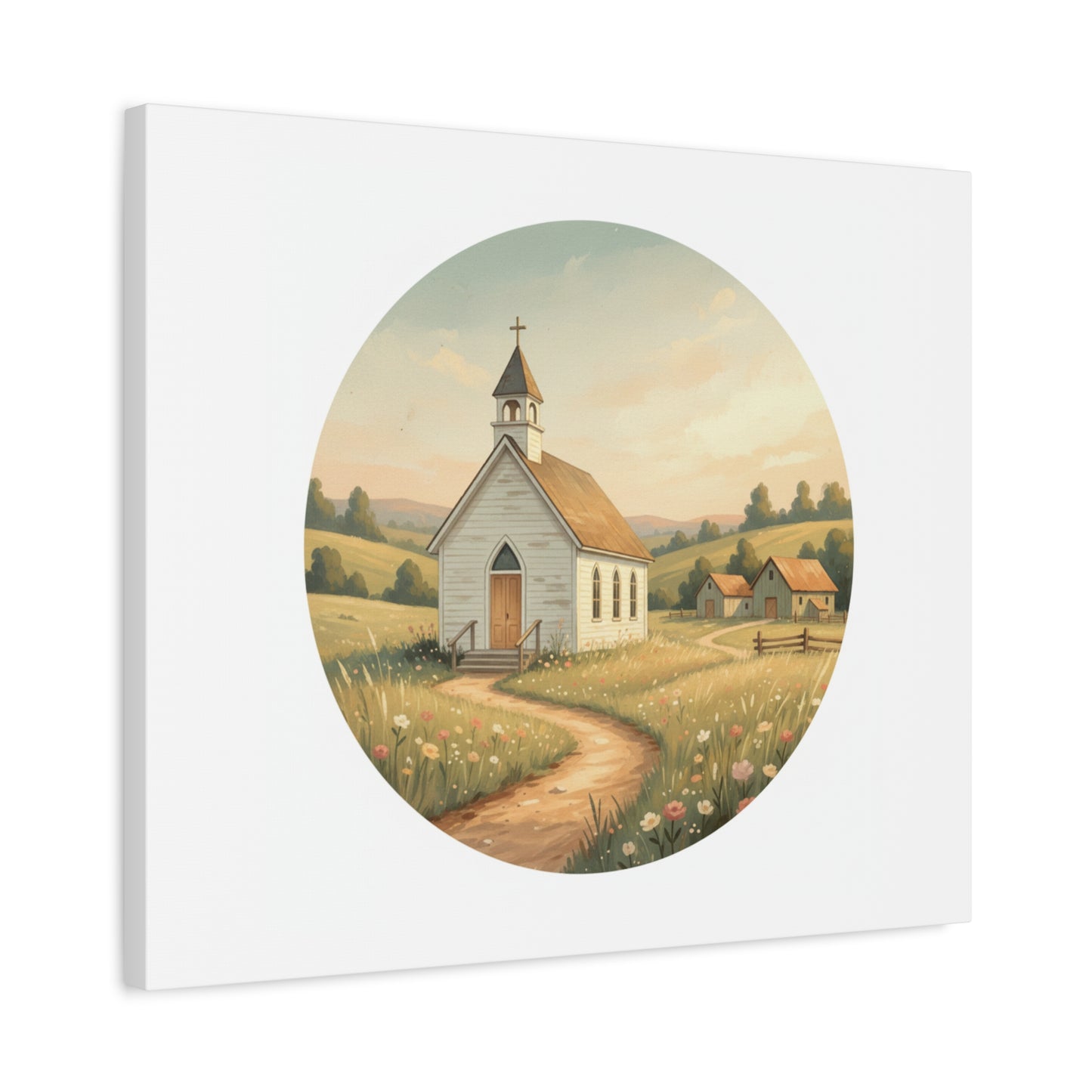 Country Church Matte Canvas, Stretched, 1.25"