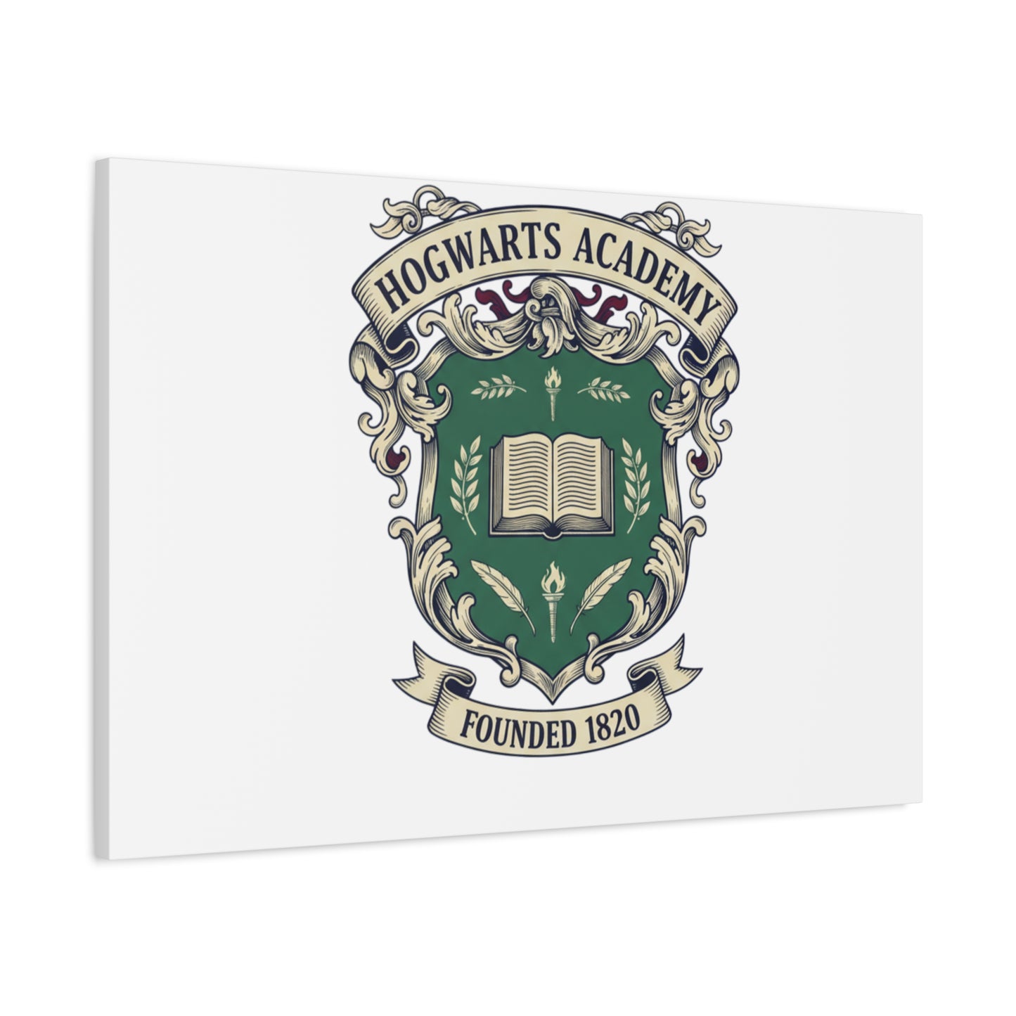 Hogwarts Ivy-Style Emblem Canvas | vintage club logo, old money crest