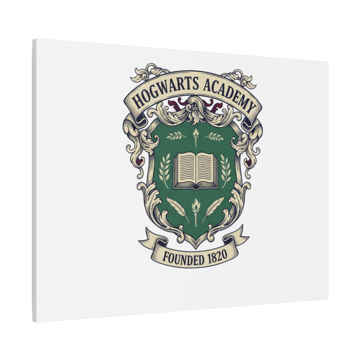 Hogwarts Ivy-Style Emblem Canvas | vintage club logo, old money crest