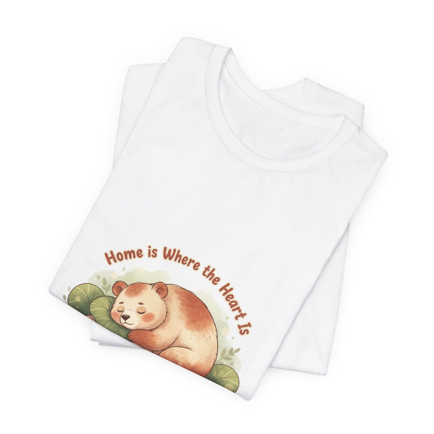 Cozy Sleeping Bear Illustration Tee | cute animal illustration, winter forest art