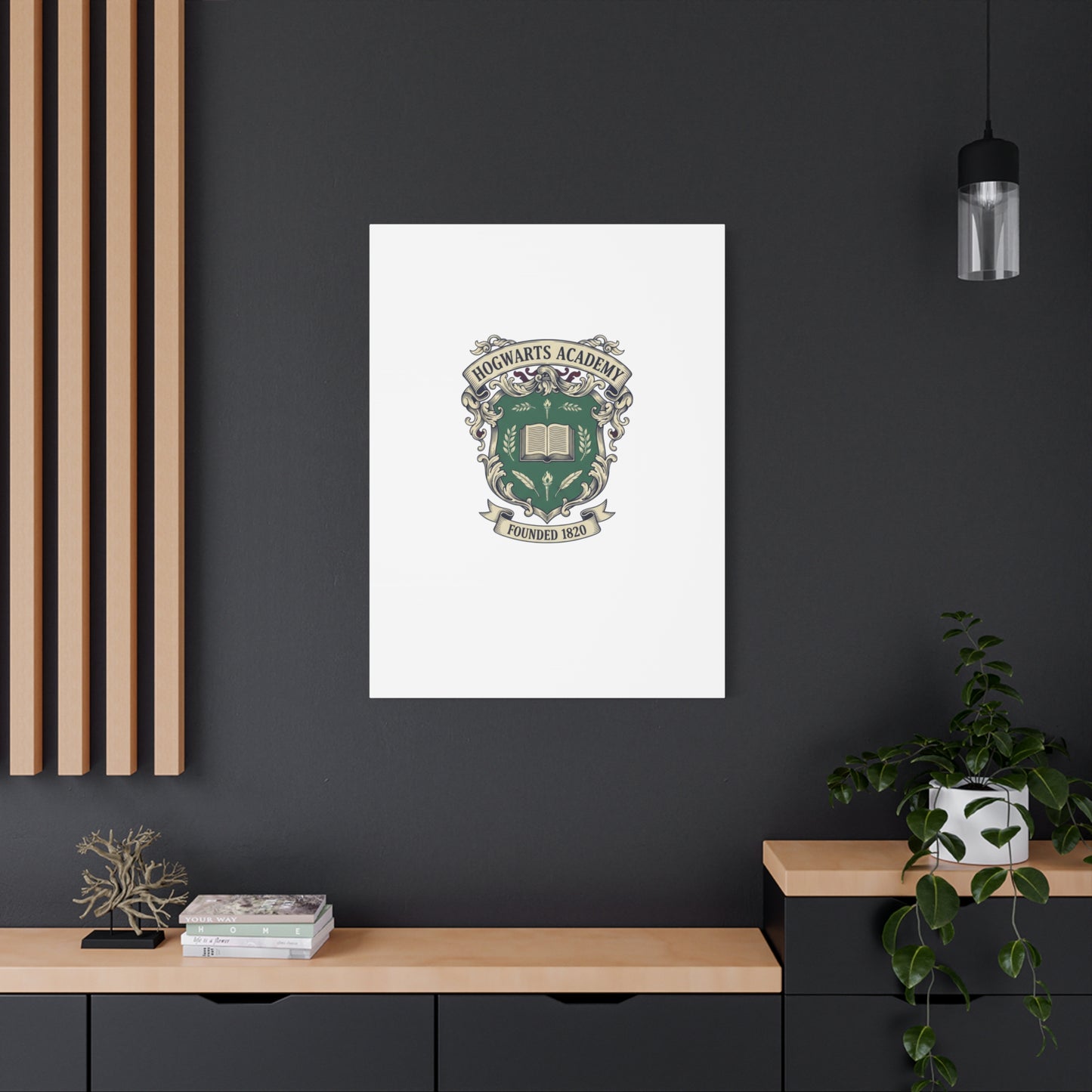 Hogwarts Ivy-Style Emblem Canvas | vintage club logo, old money crest