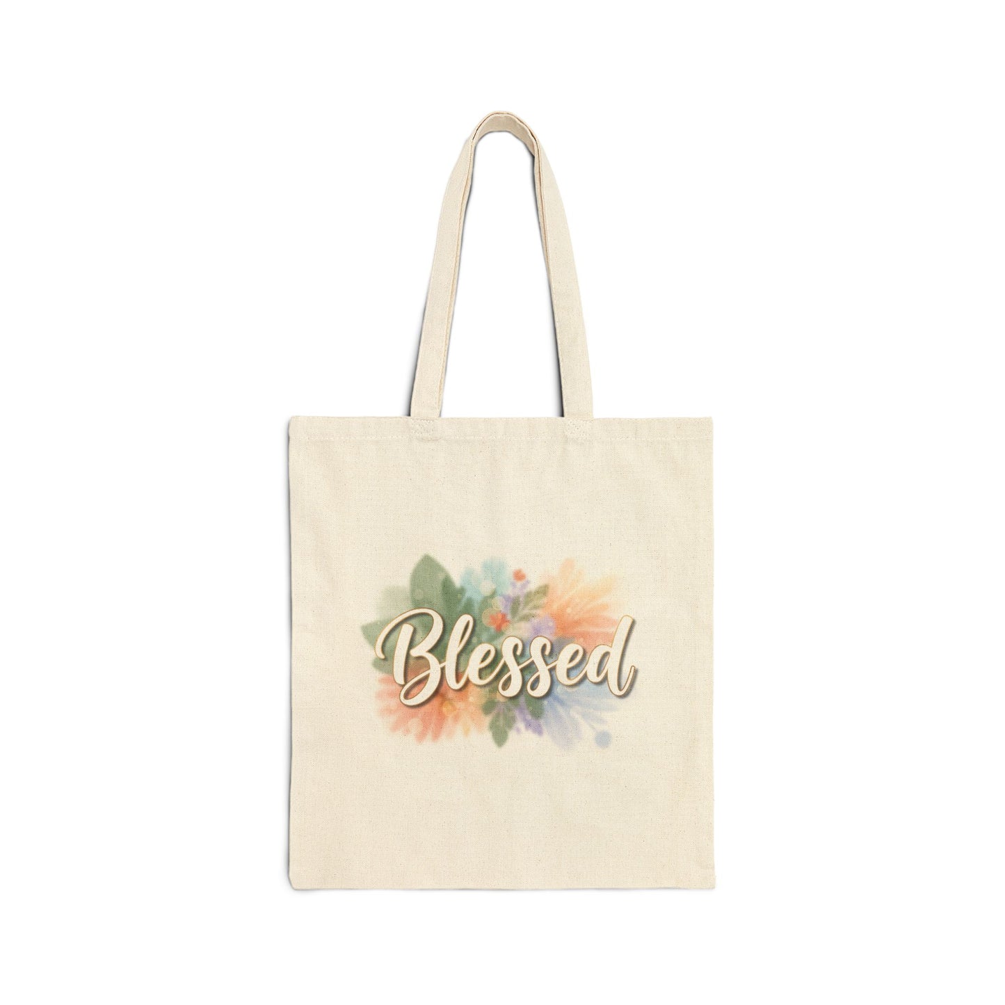 Blessed floral script Tote