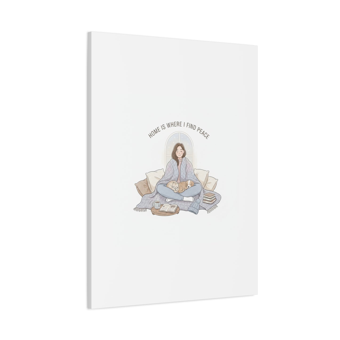 Home Is Where I Find Peace Canvas | Cozy Homebody Wall Art, Introvert Winter